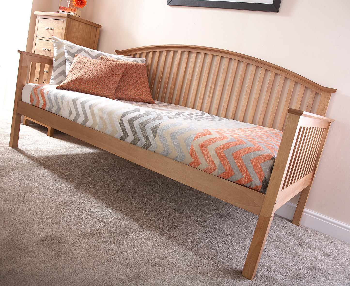 GFW Madrid Wooden Day Bed - Oak 2