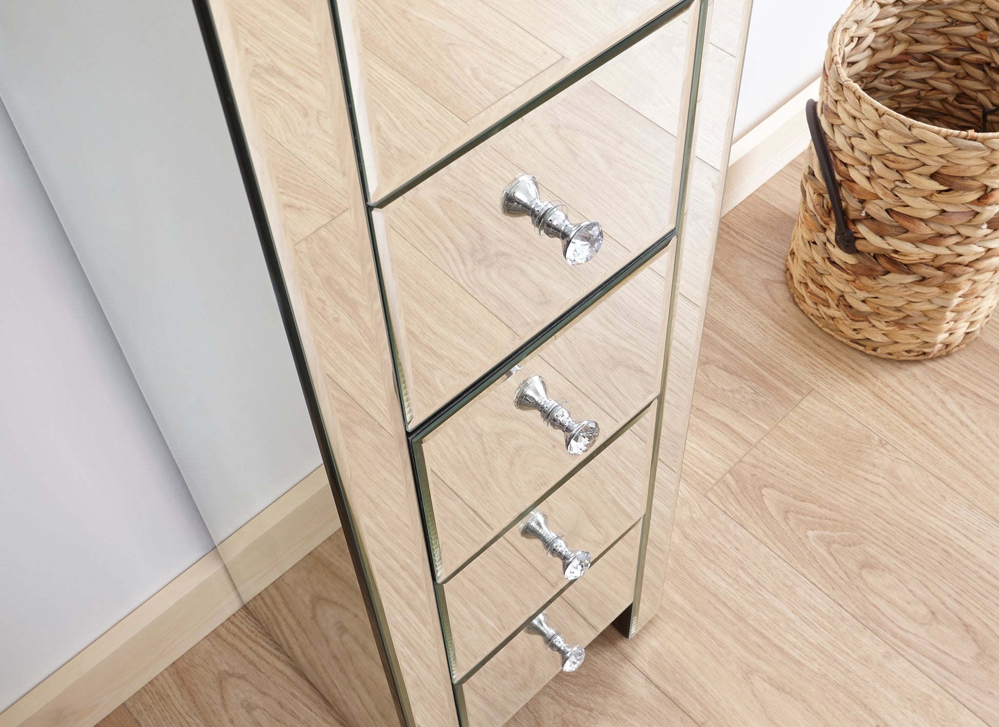 GFW Mirrored 5 Drawer Slim Chest 4