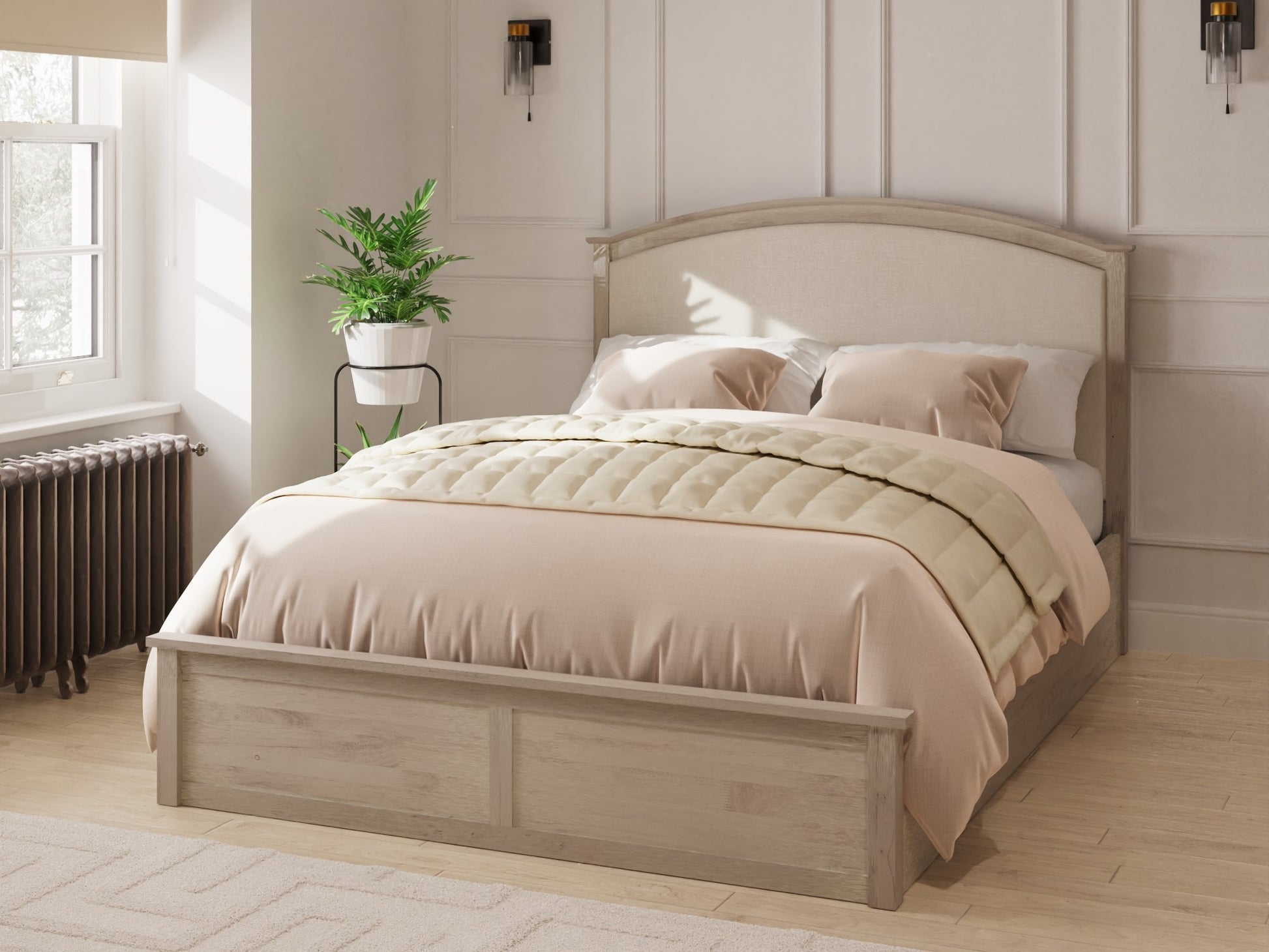 GFW Madrid Wooden End Lift Ottoman Bed Frame - Closed
