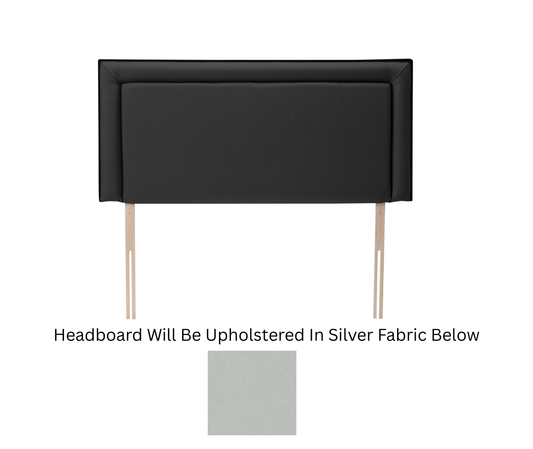 Silentnight Malvern Silver Strutted Headboard - Superking