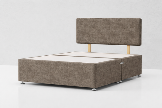 Star Buy Marble Mink Divan Base & Headboard Bundle - Single