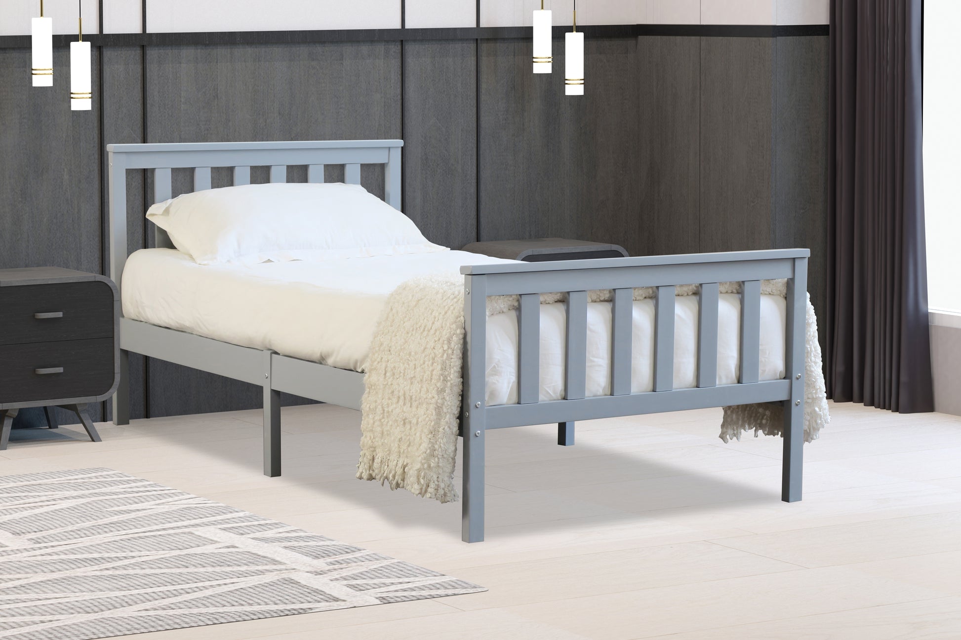 Medina Wooden Bed Frame - Grey 2