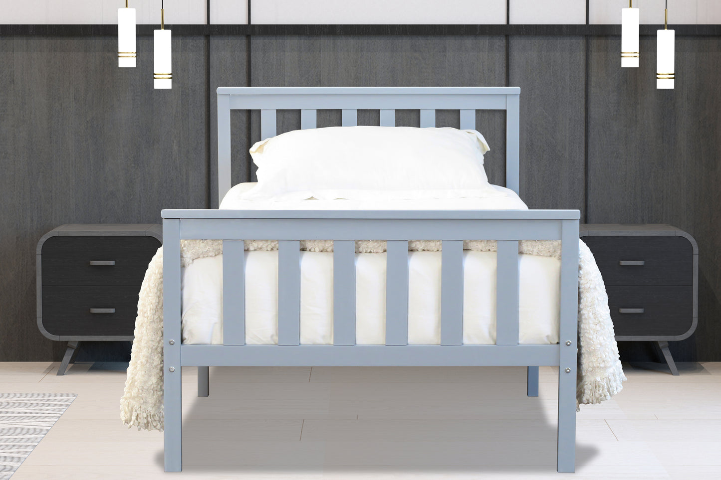 Medina Wooden Bed Frame - Grey 3