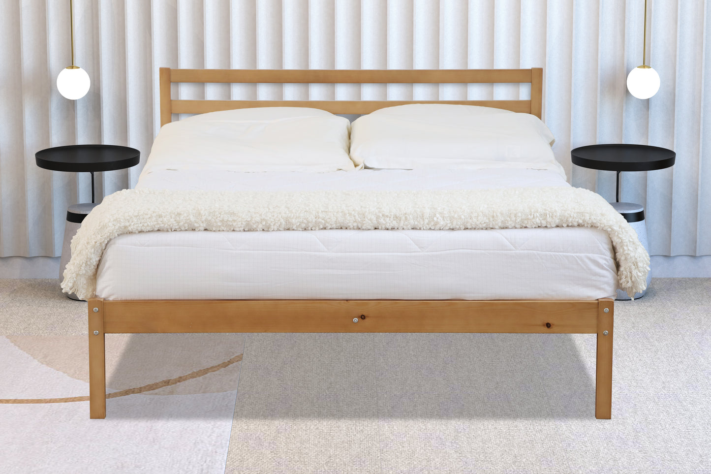 Monroe Wooden Bed Frame - Oak 2