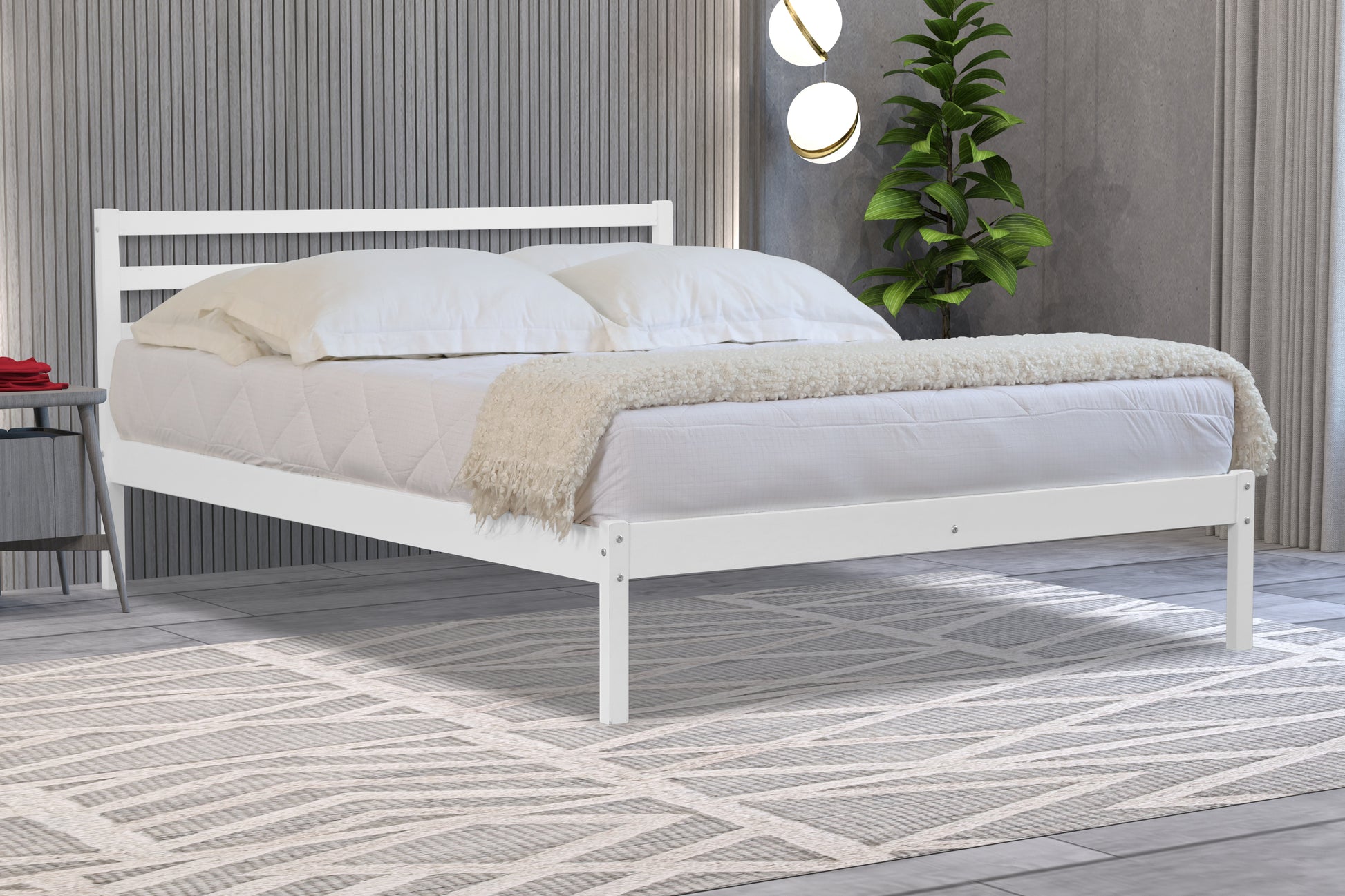 Monroe Wooden Bed Frame - White