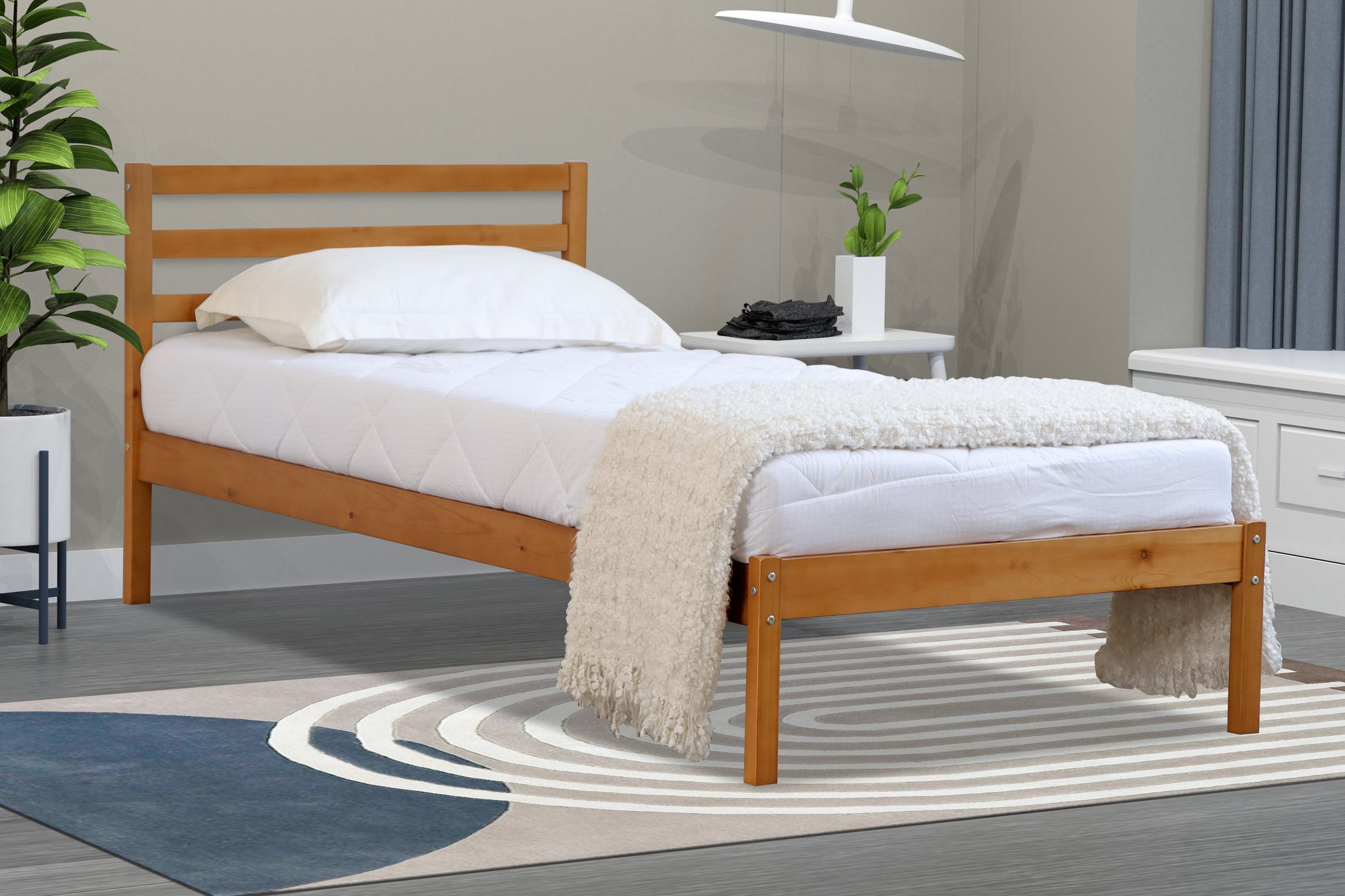 Monroe Wooden Bed Frame - Oak