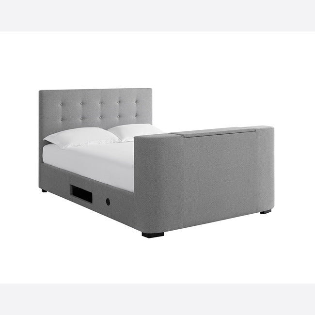 Luminosa Living Maine Grey Fabric TV Bed - Kingsize 2