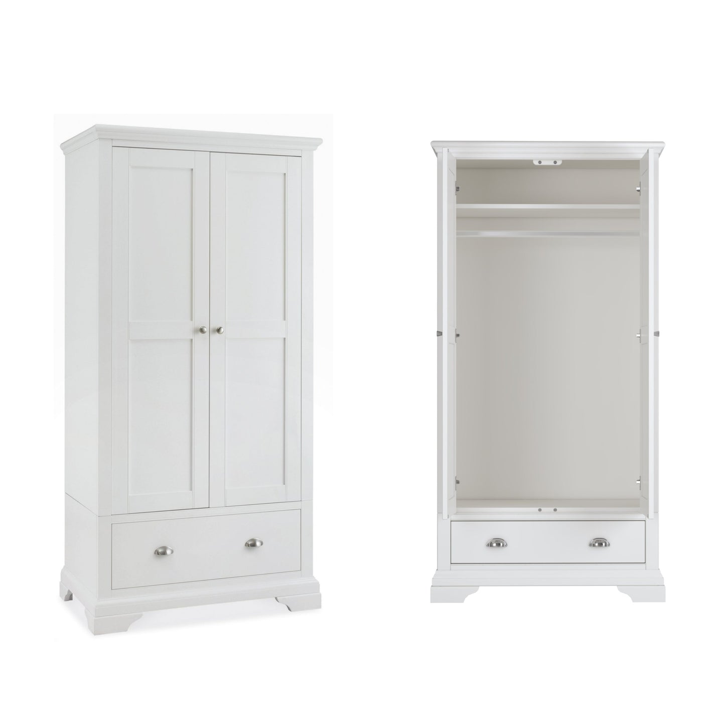 Bentley Hampstead Double Wardrobe - White