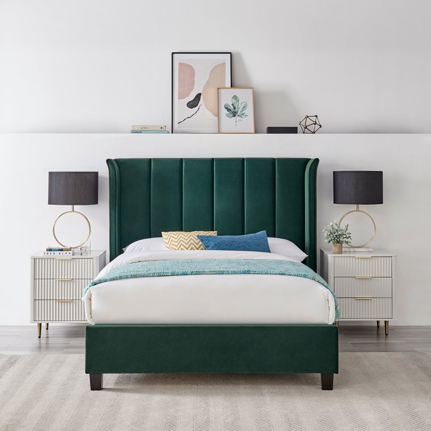 Limelight Polaris Velvet Bed Frame - Emerald 2