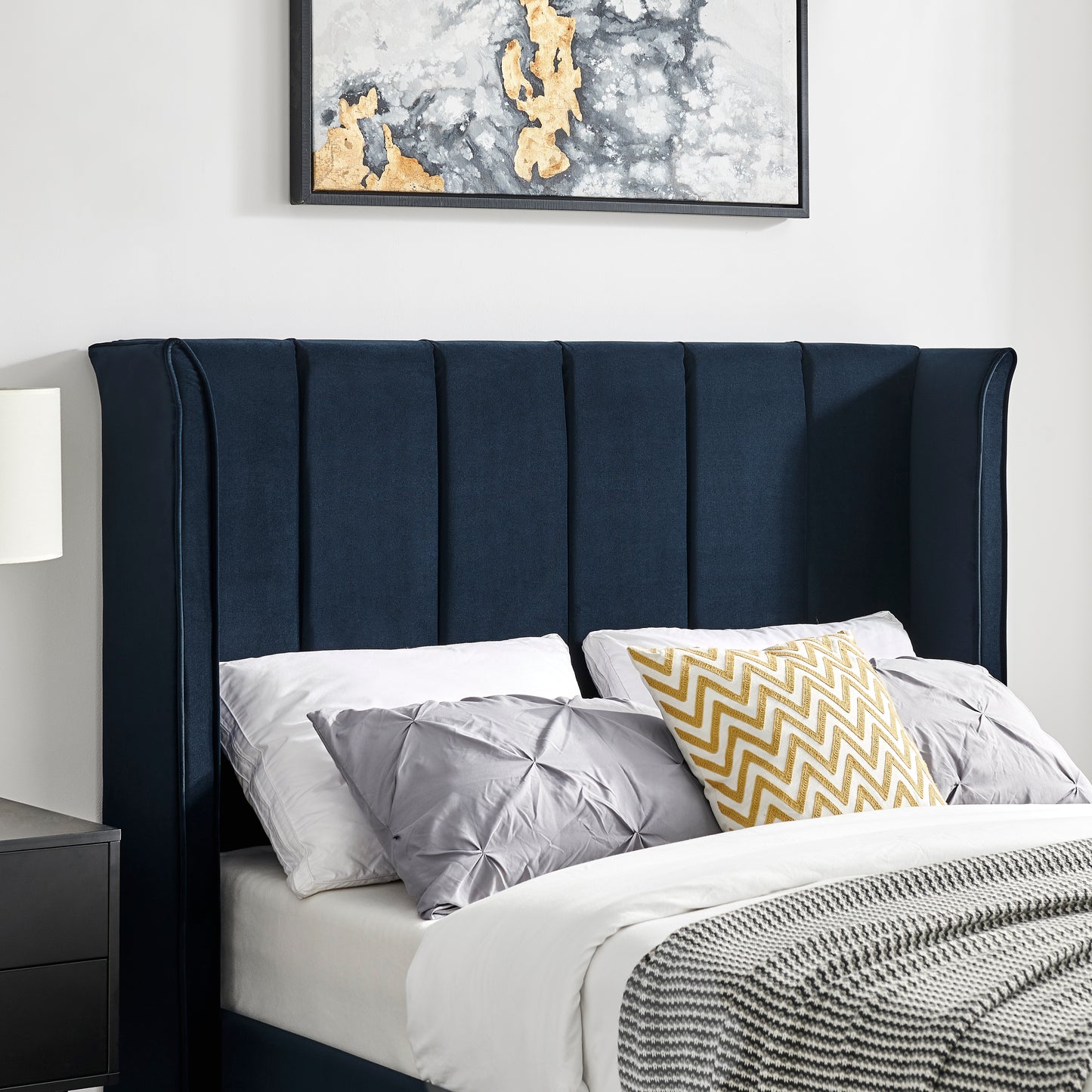 Limelight Polaris Velvet Bed Frame - Navy Blue 3