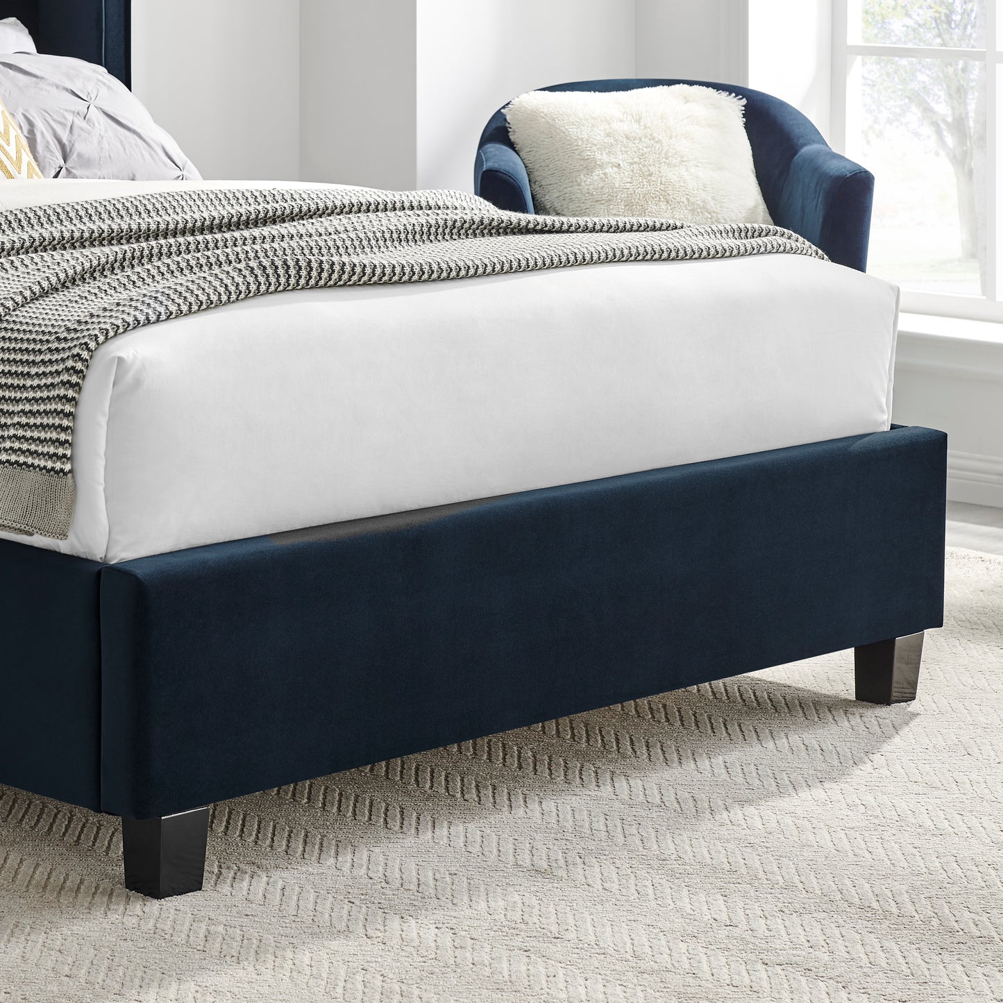 Limelight Polaris Velvet Bed Frame - Navy Blue 4