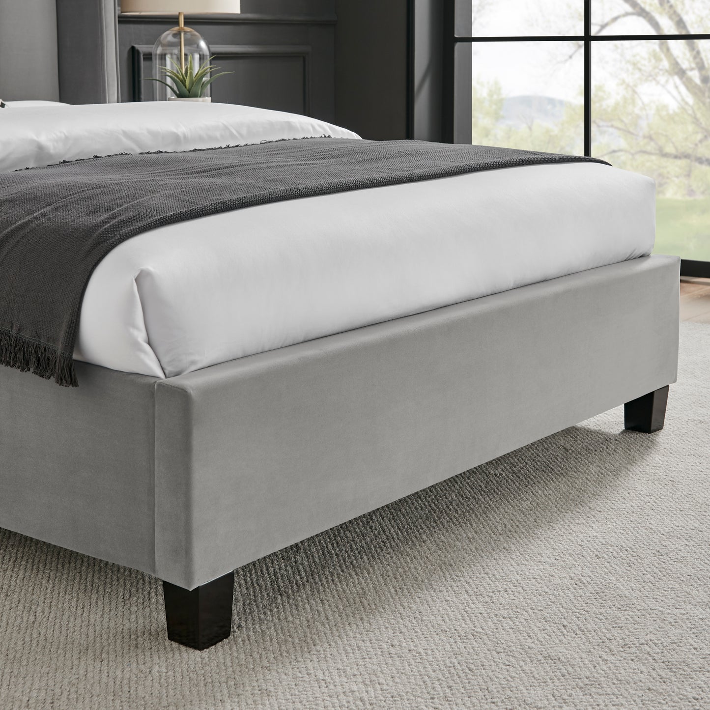 Limelight Polaris Velvet Bed Frame - Silver 4