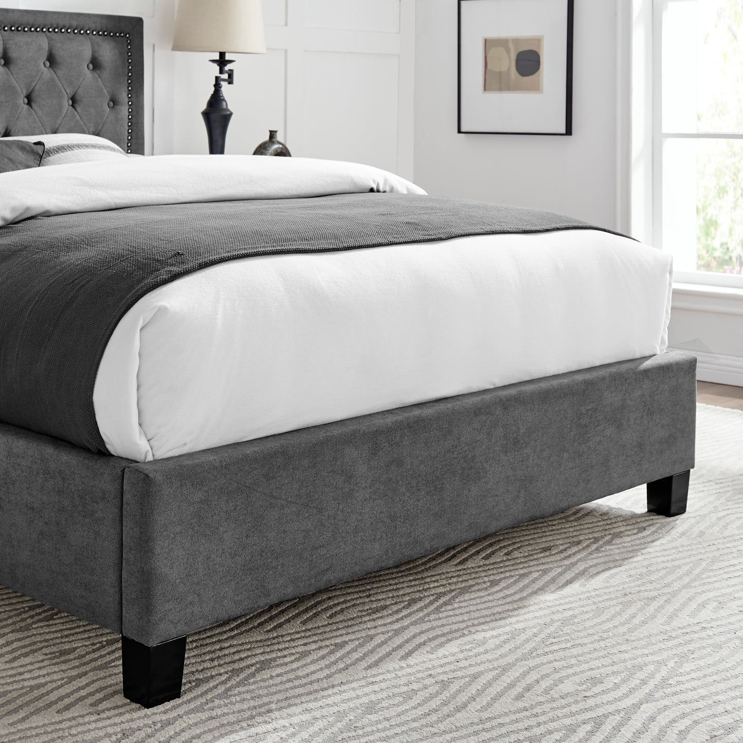 Limelight Rhea Fabric Bed Frame - Dark Grey 4