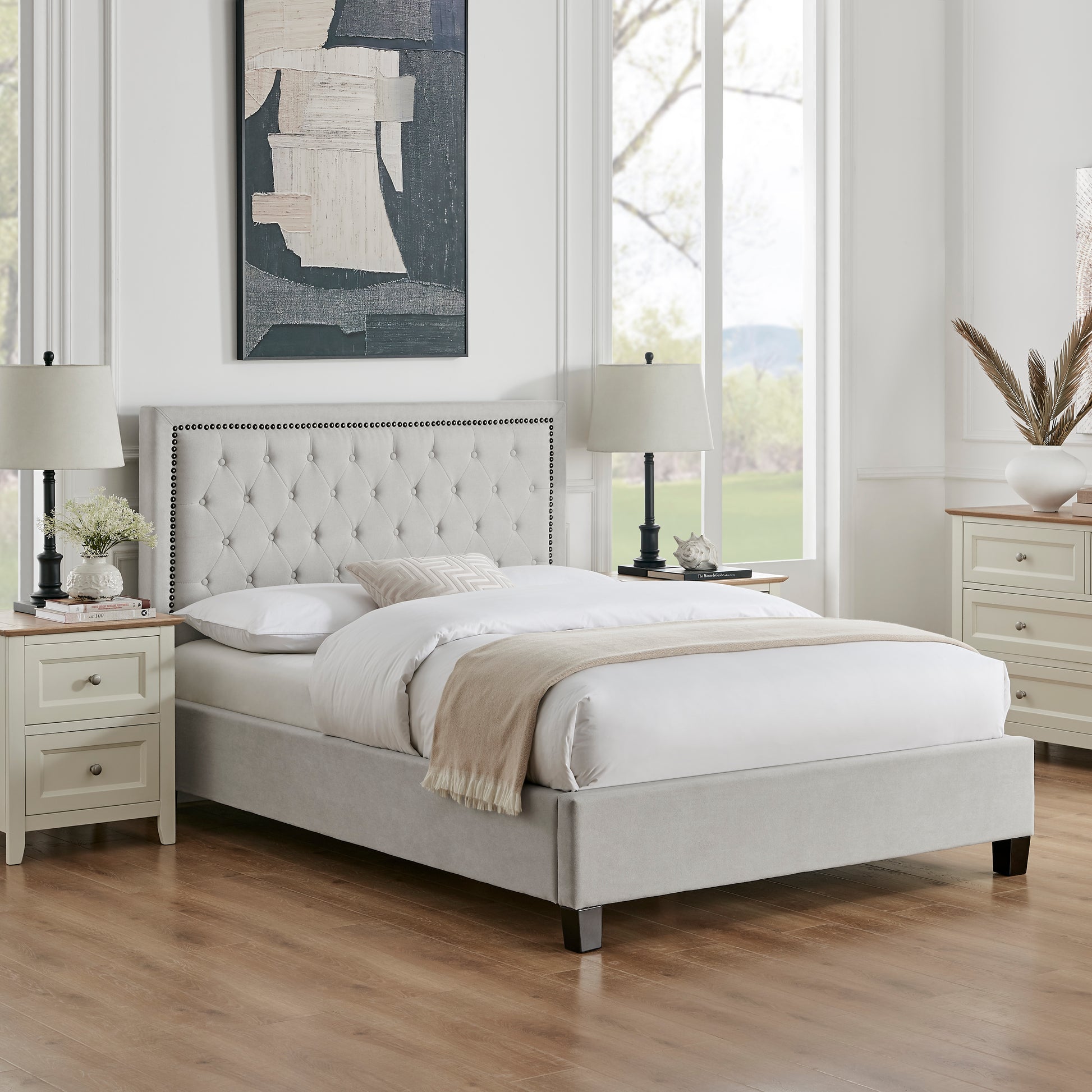 Limelight Rhea Fabric Bed Frame - Natural