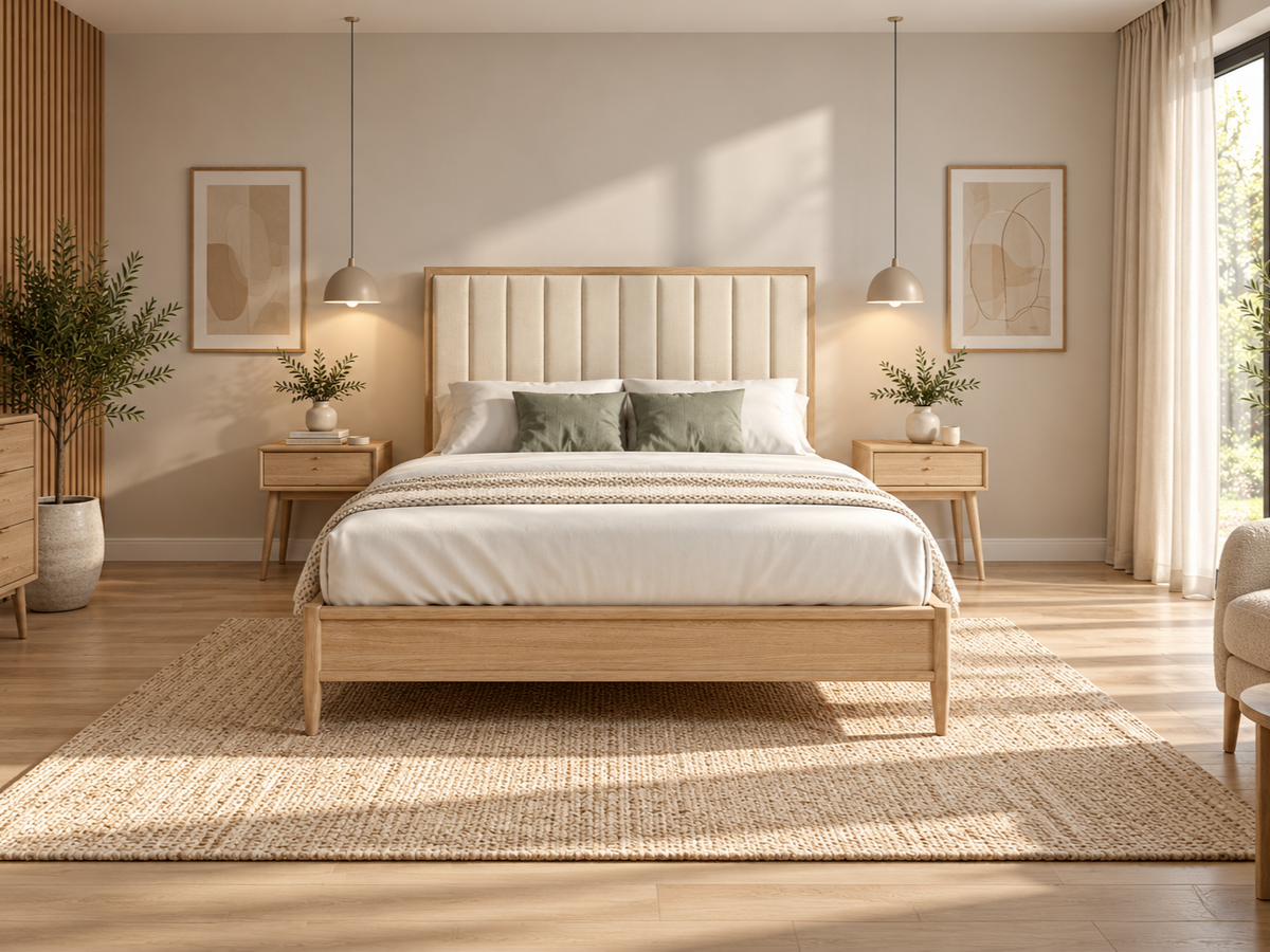 Monte Carlo Natural Wooden Bed Frame 2