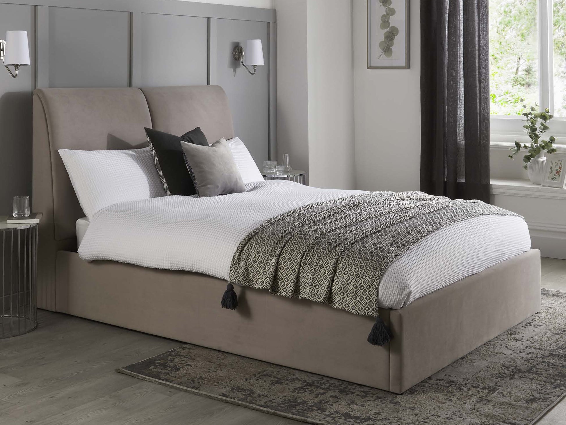 GFW Montrel End Lift Ottoman Bed Frame Closed