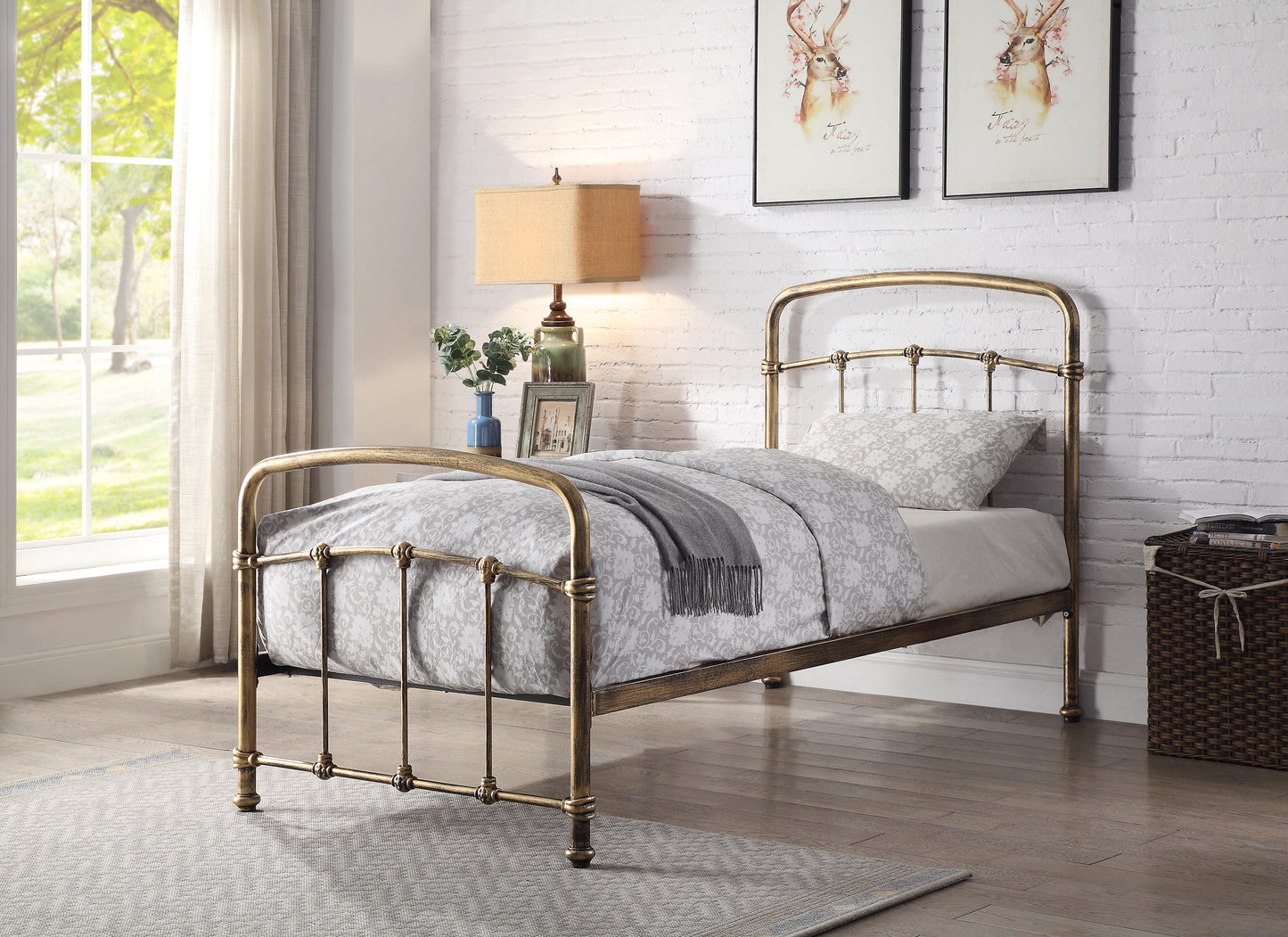 Maitland Metal Bed Frame - Antique Bronze single