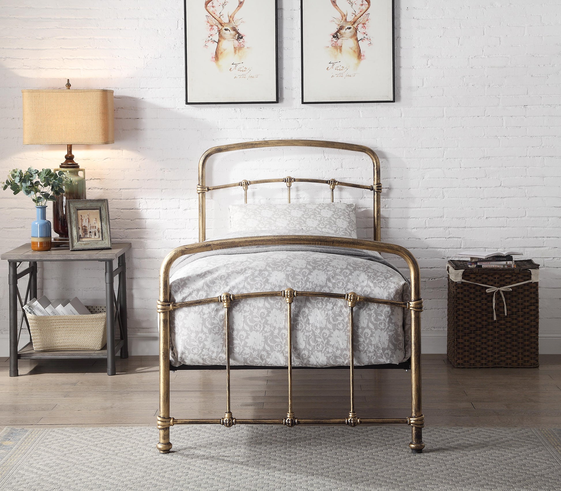 Maitland Metal Bed Frame - Antique Bronze single 2