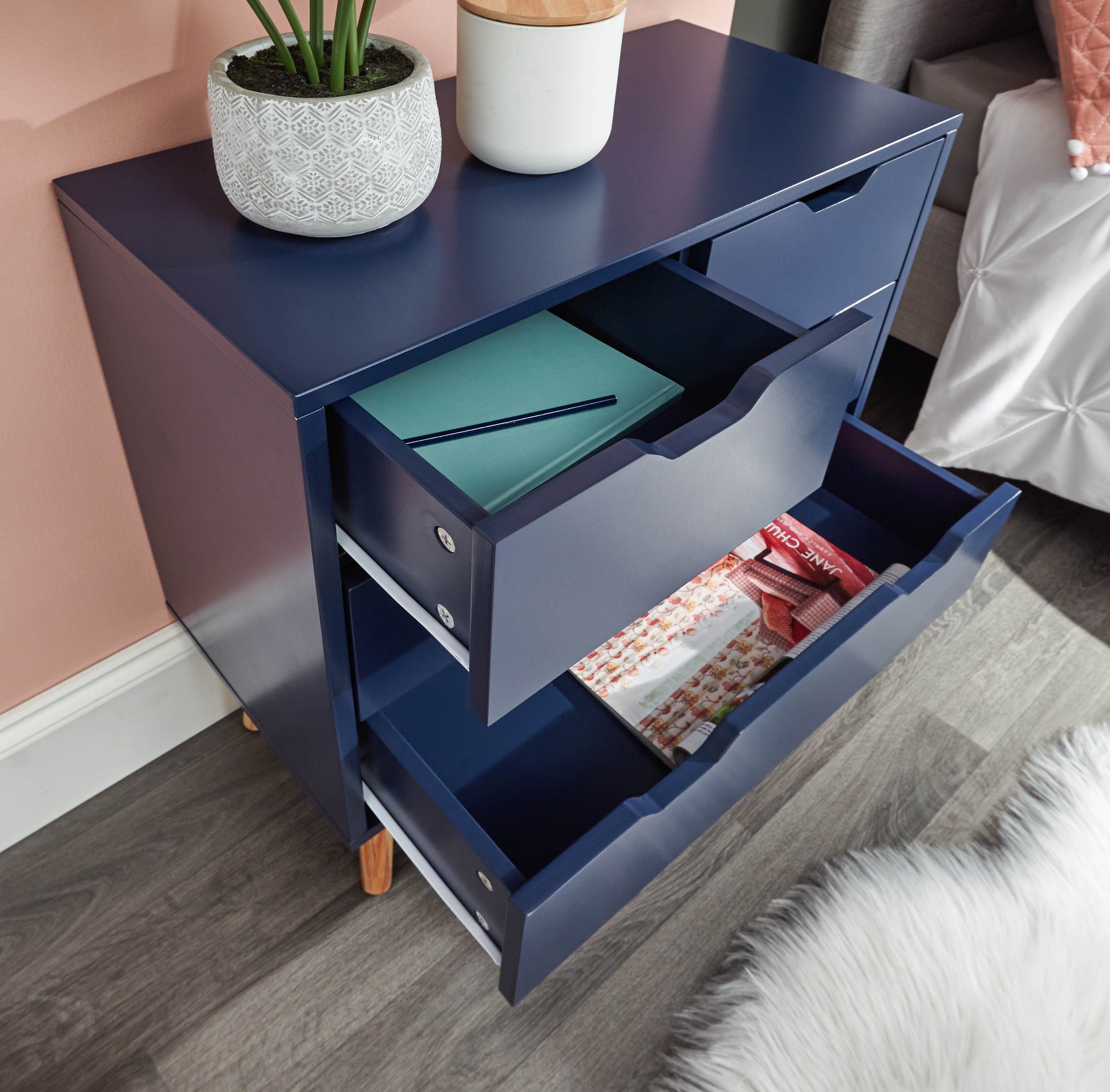 GFW Nyborg 2+2 Drawer Chest - Nightshadow Blue 3