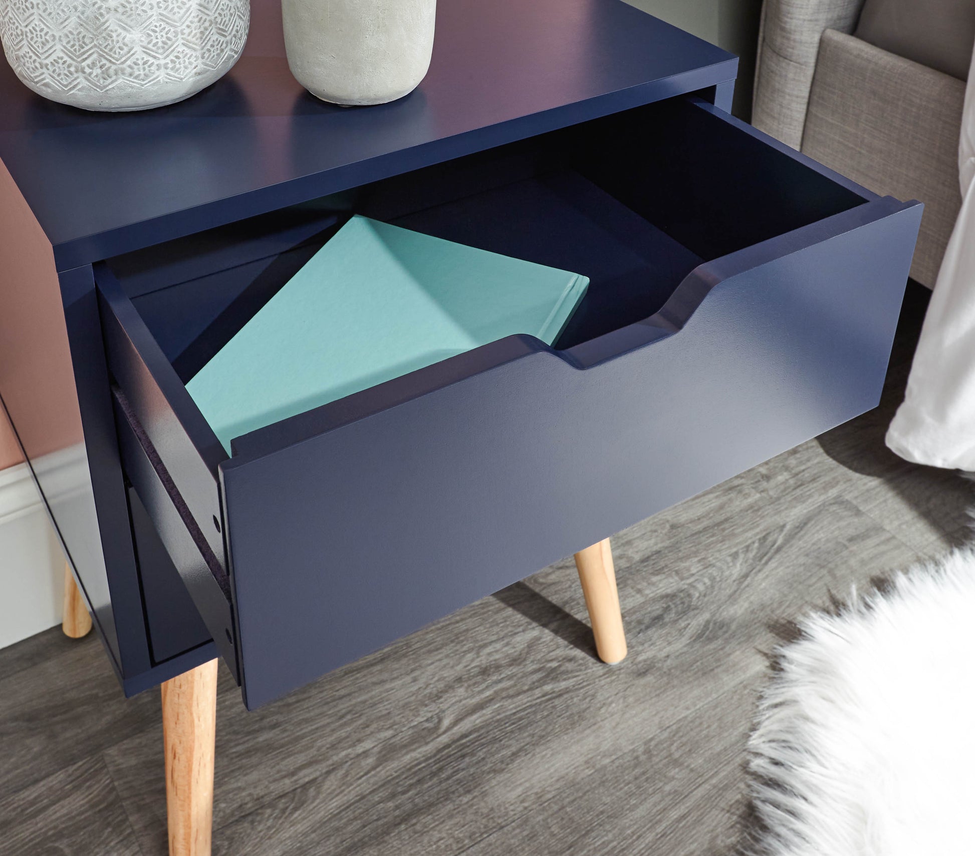 Nyborg Pair 2 Drawer Nightstands - Nightshadow Blue 3