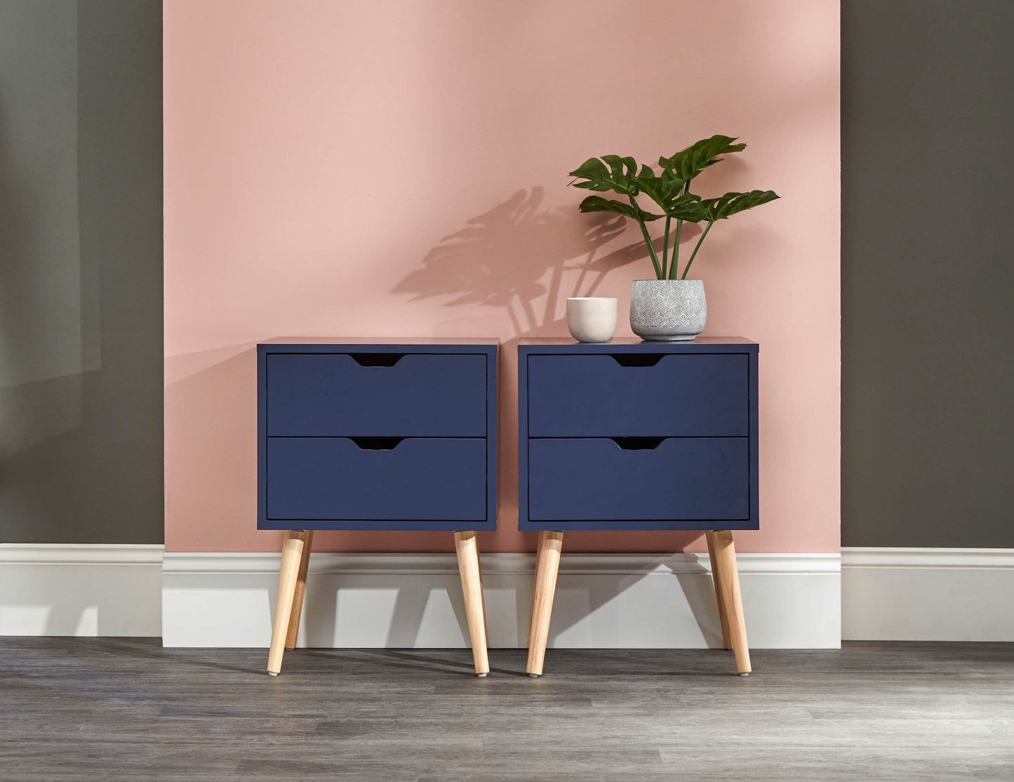 Nyborg Pair 2 Drawer Nightstands - Nightshadow Blue