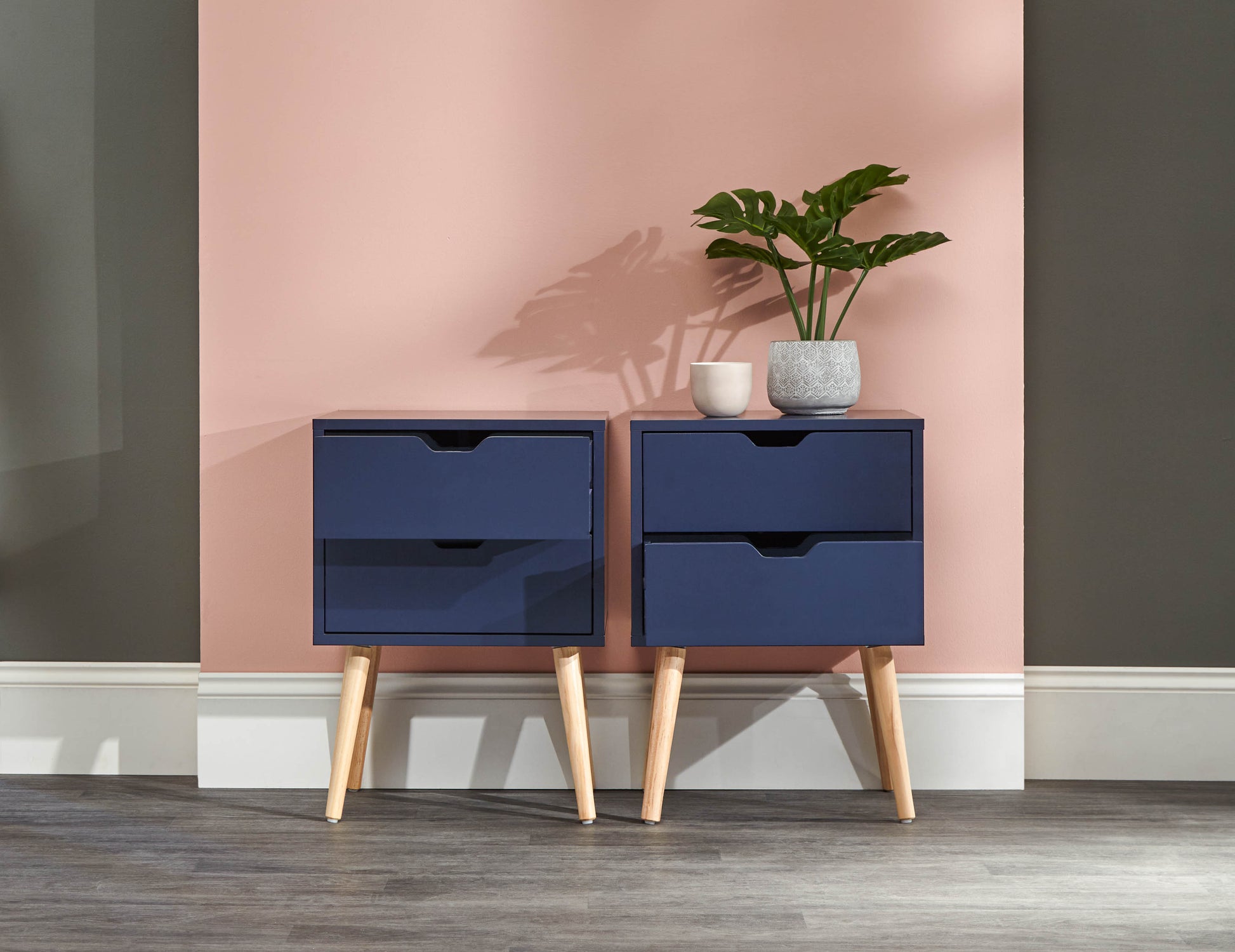 Nyborg Pair 2 Drawer Nightstands - Nightshadow Blue 2