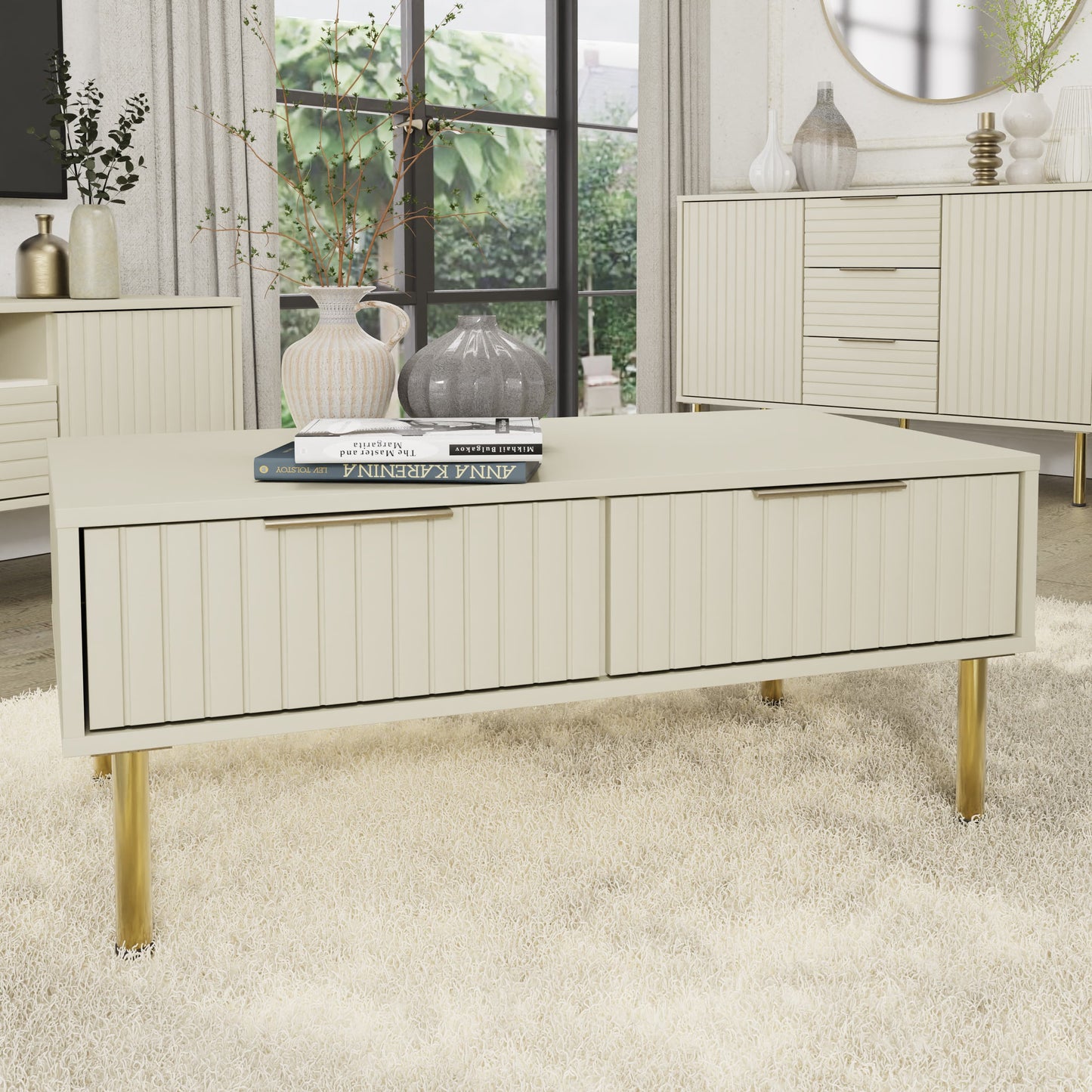 GFW Nervata Coffee Table - Ivory