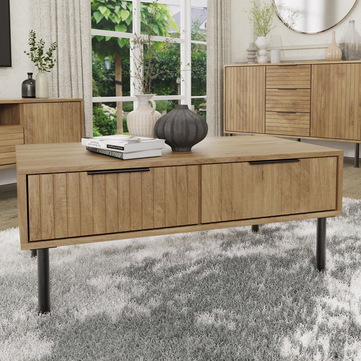GFW Nervata Coffee Table - Oak 2