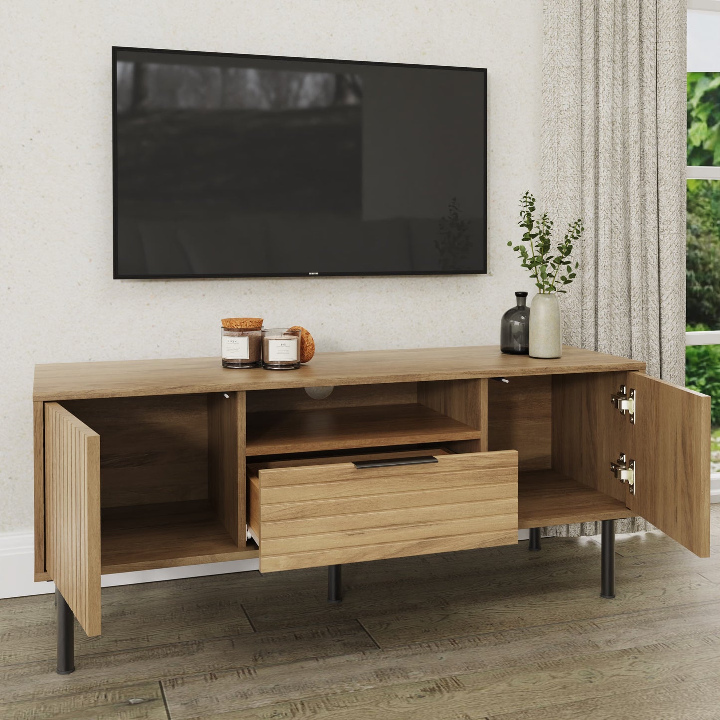 GFW Nervata TV Unit - Oak 2
