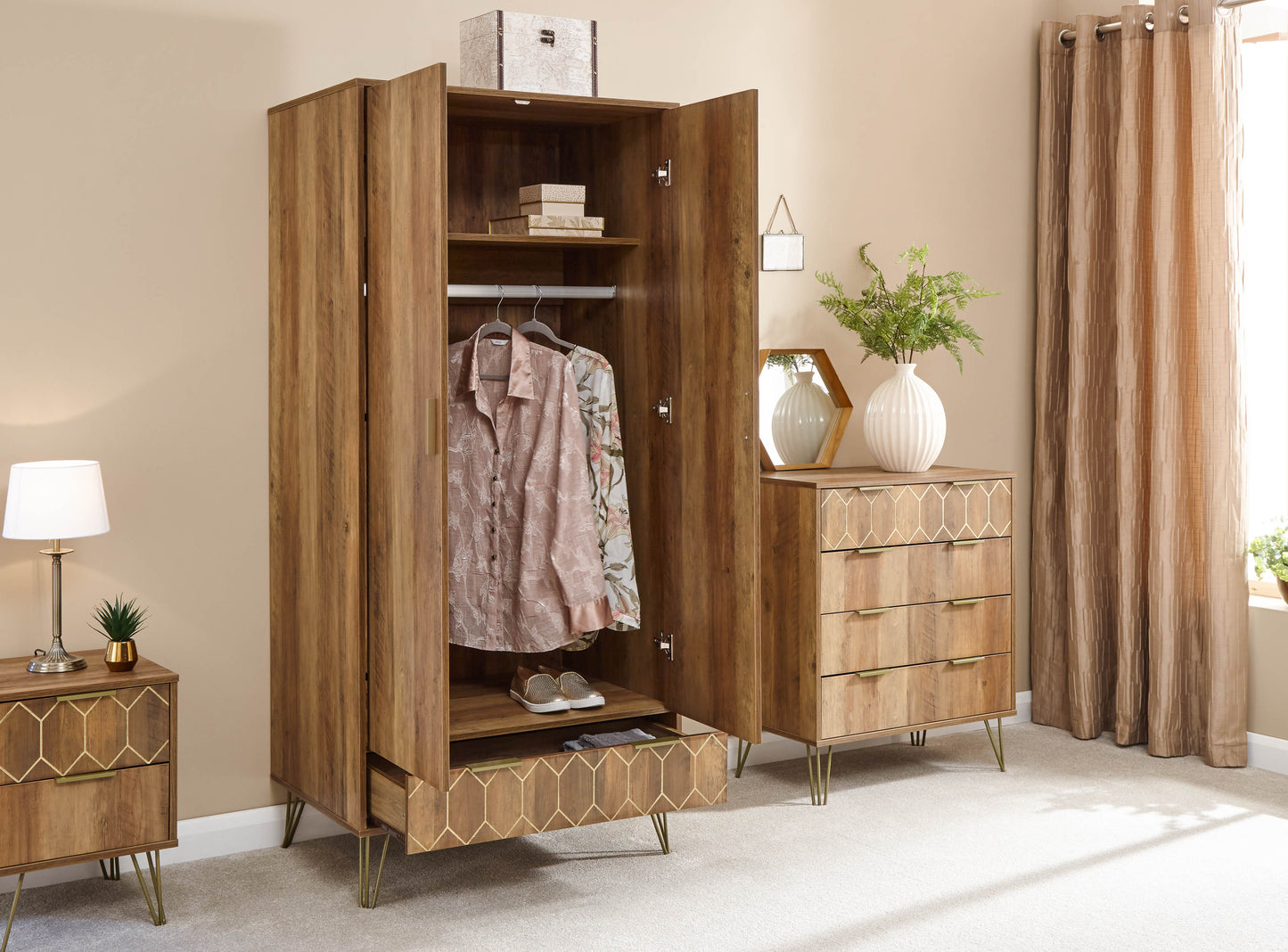 GFW Orleans 2 Drawer 1 Door Wardrobe