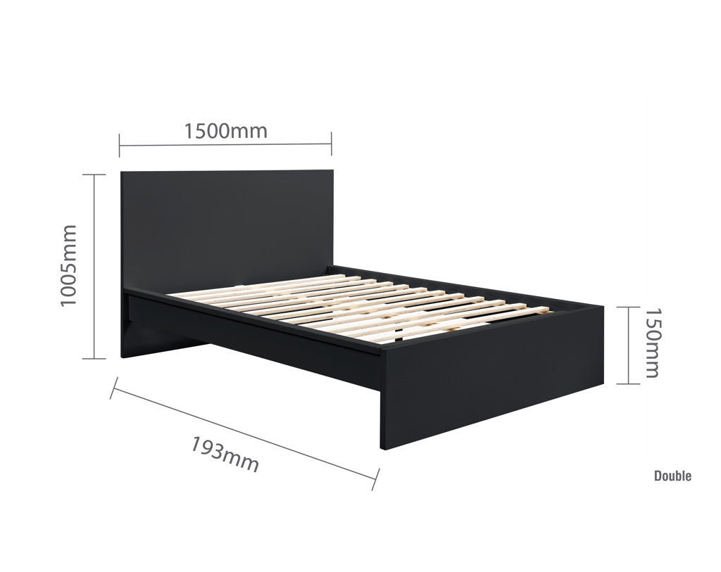 Birlea Oslo Wooden Bed Frame - Black 3