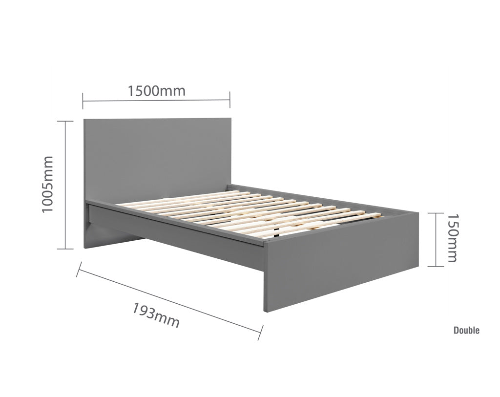 Birlea Oslo Wooden Bed Frame - Grey 3