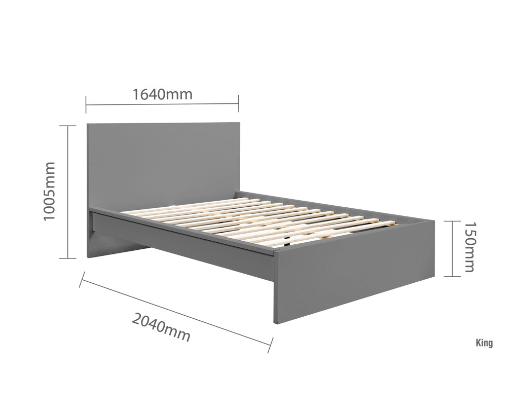 Birlea Oslo Wooden Bed Frame - Grey 4