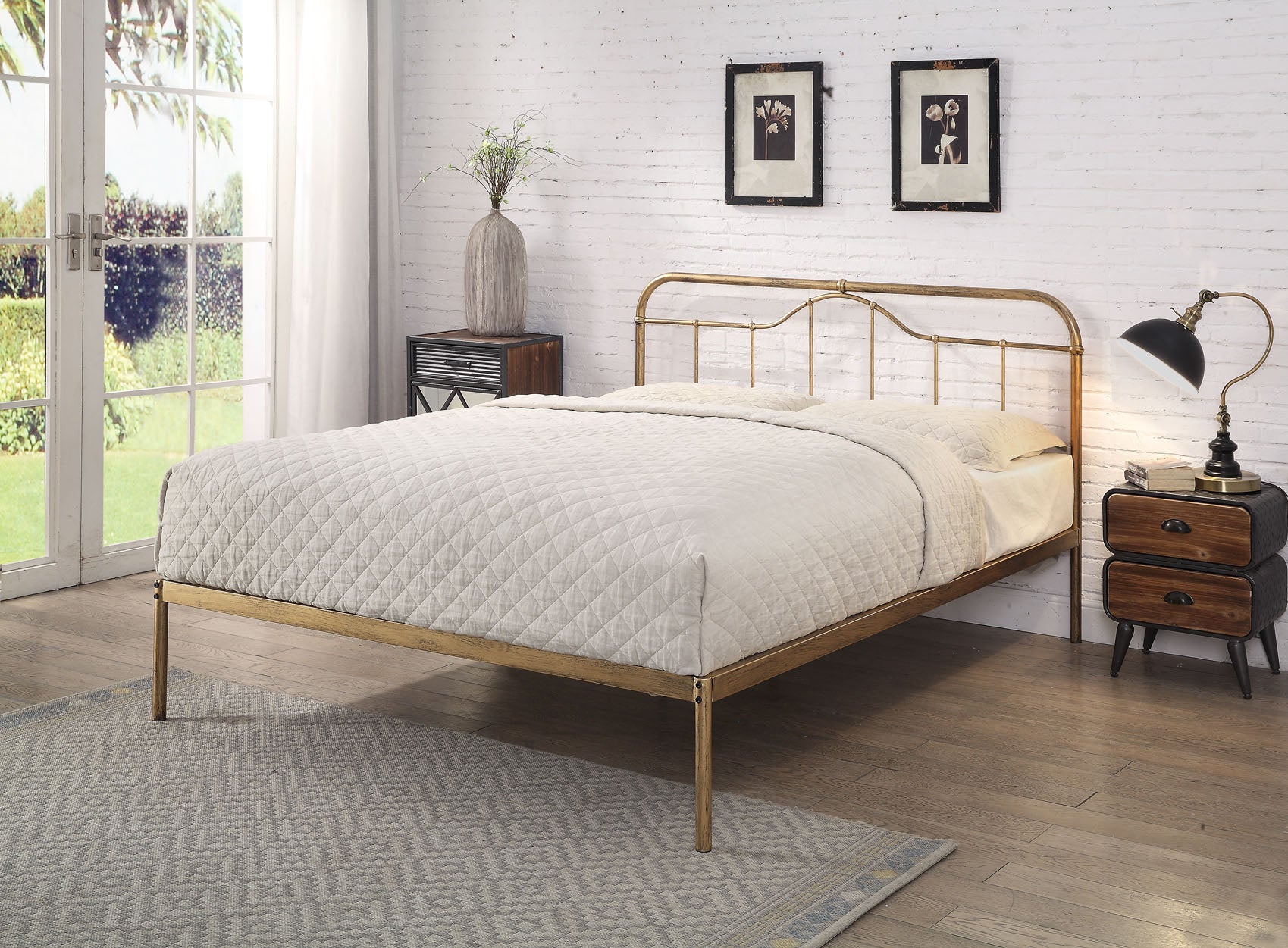 Queenstown Metal Bed Frame - Antique Bronze