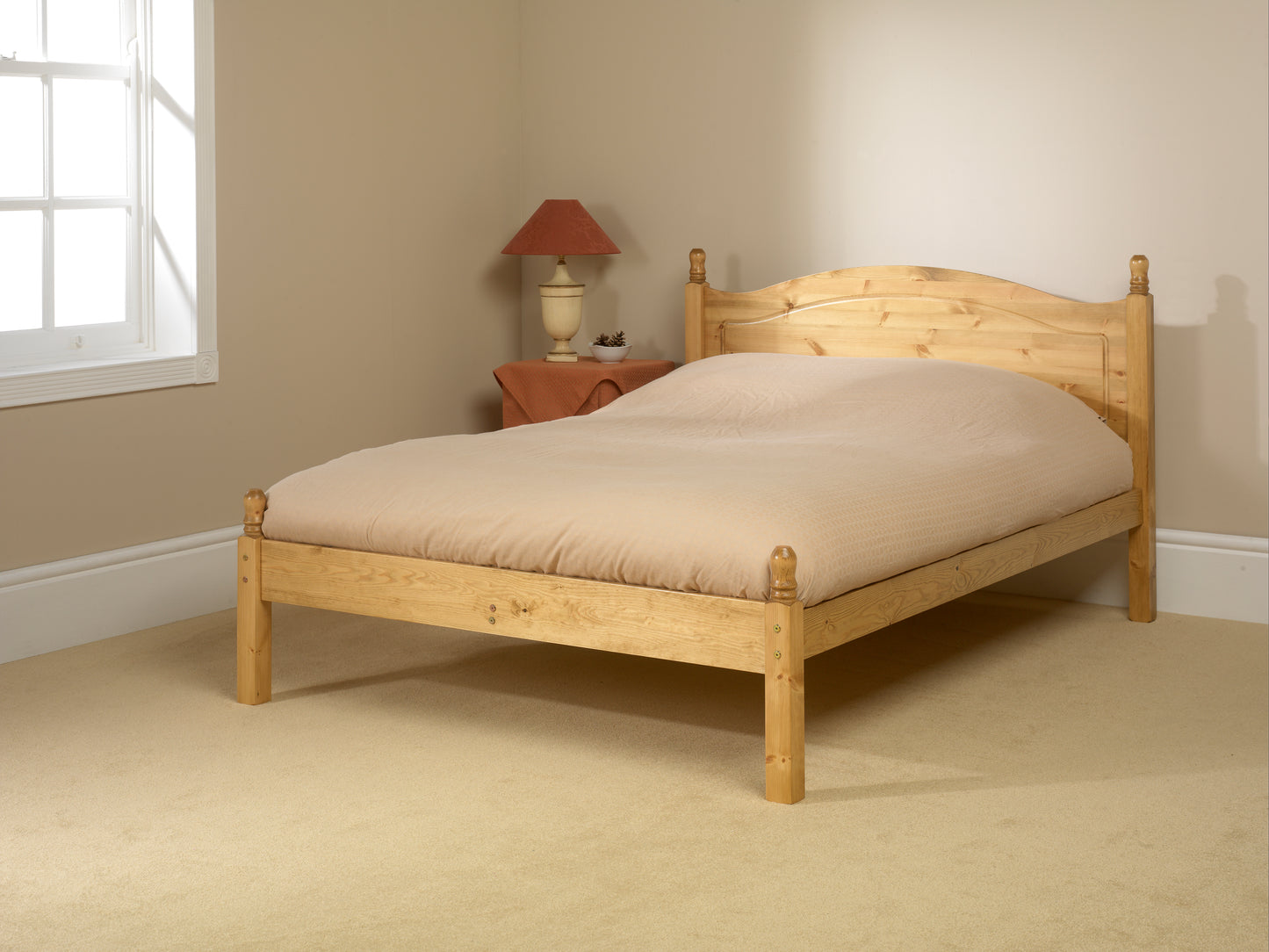 Orlando Wooden Pine Low End Bed Frame - Double 2