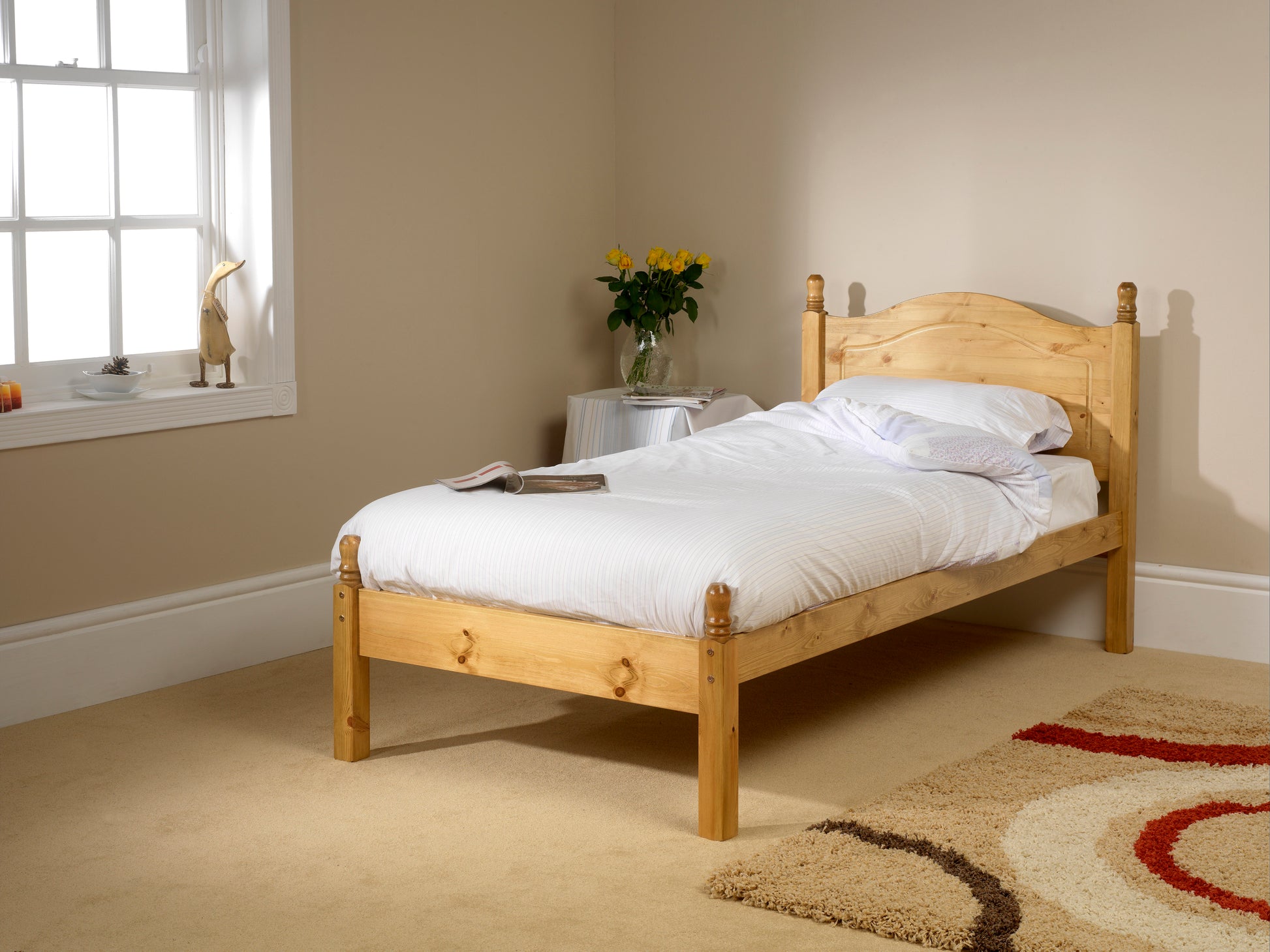 Orlando Wooden Pine Low End Bed Frame - Double 3