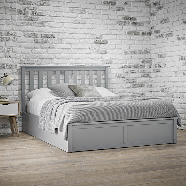 Luminosa Living Oakley Wooden Ottoman Bed - Grey double