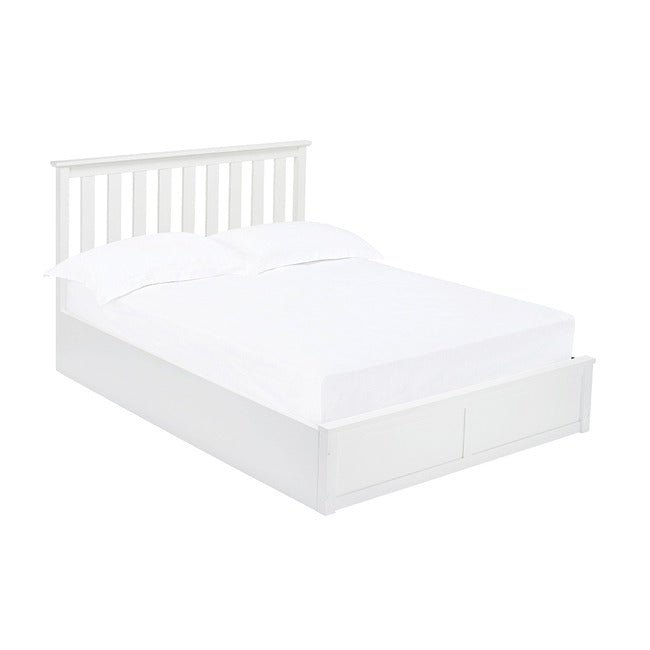 Luminosa Living Oakley Wooden Ottoman Bed - White kingsize