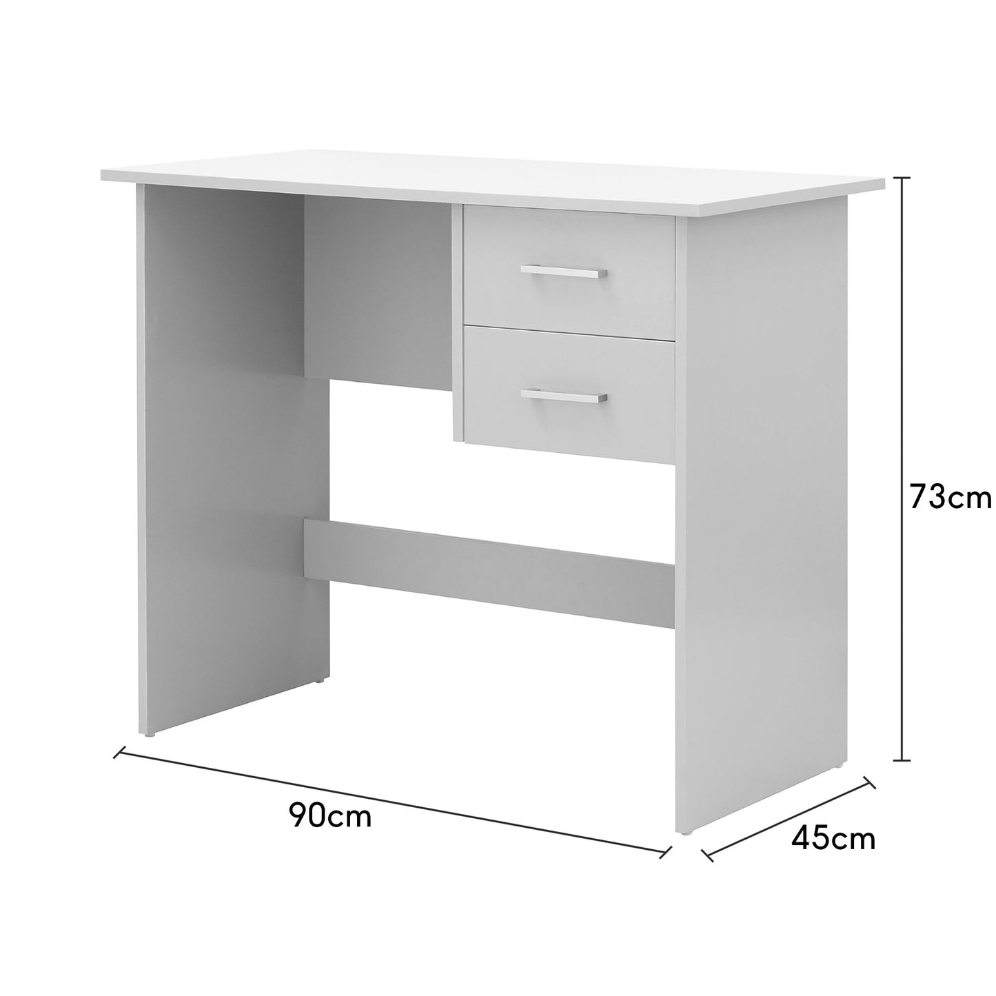 GFW Panama 2 Drawer Desk - Grey