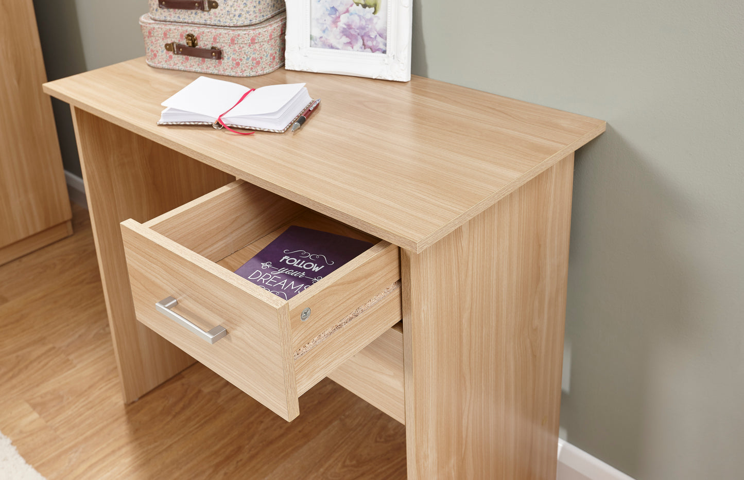 GFW Panama 2 Drawer Desk - Oak 2