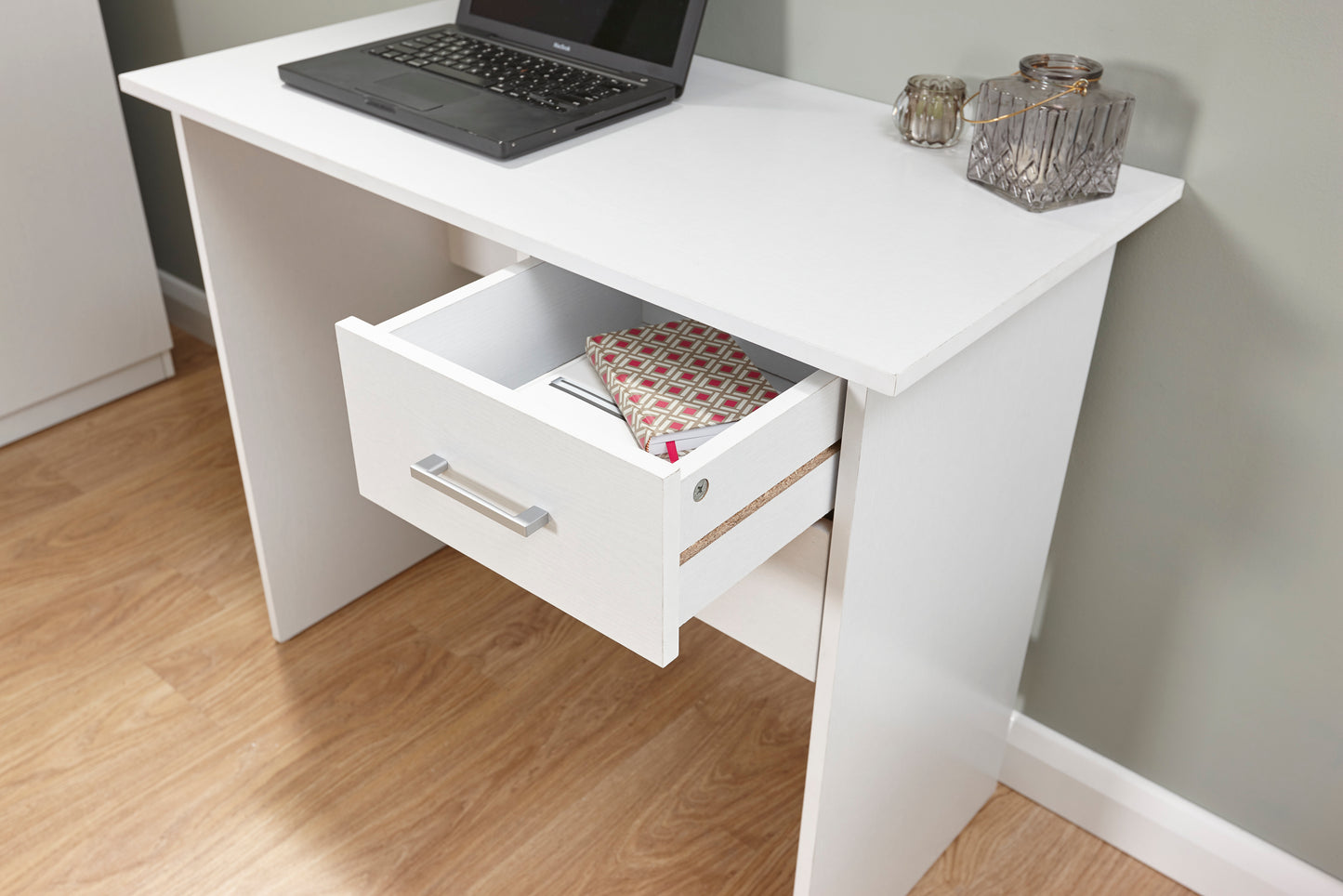 GFW Panama 2 Drawer Desk - White 2