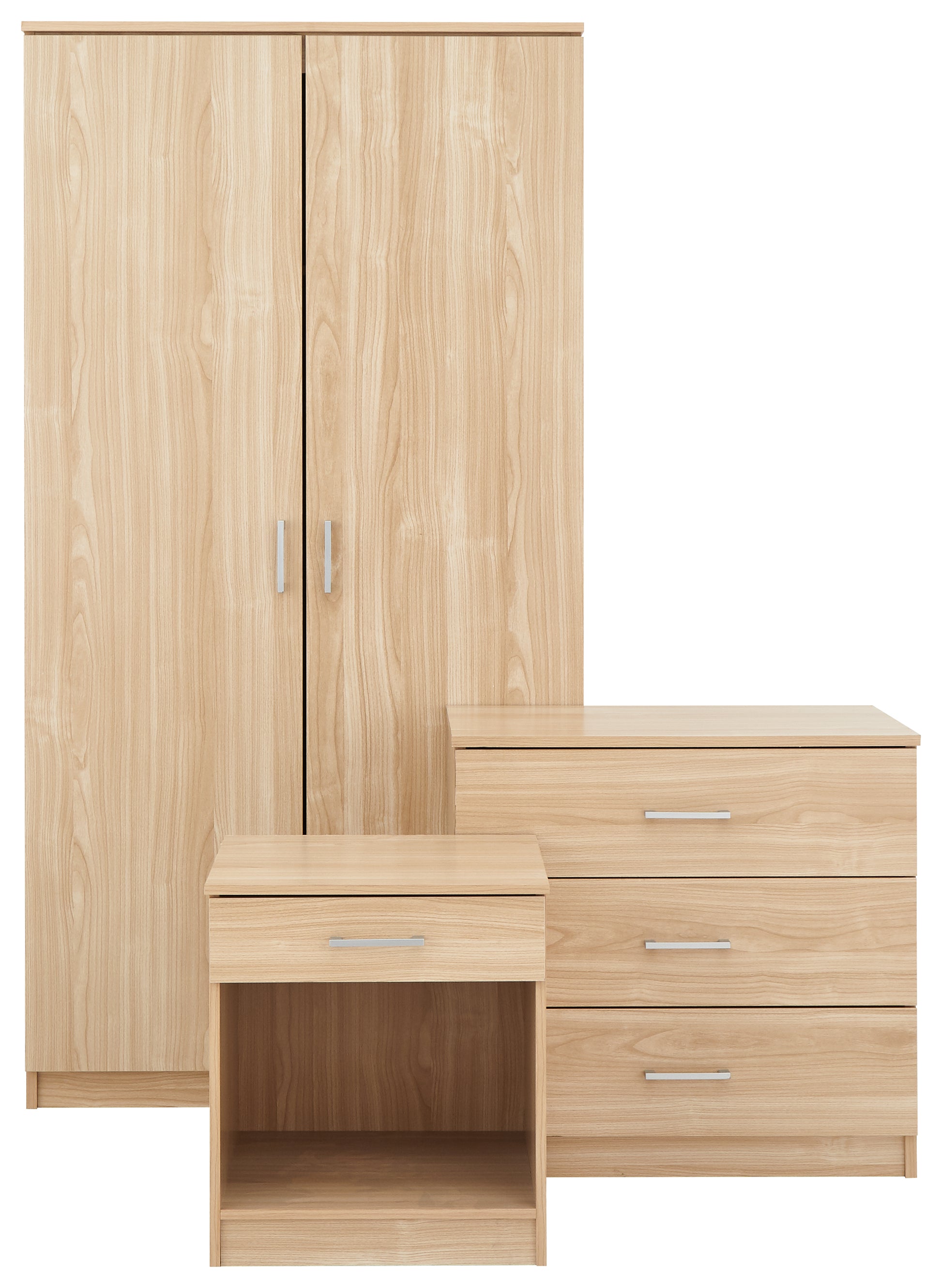 GFW Panama Three Piece Bedroom Furniture Set - Oak 4