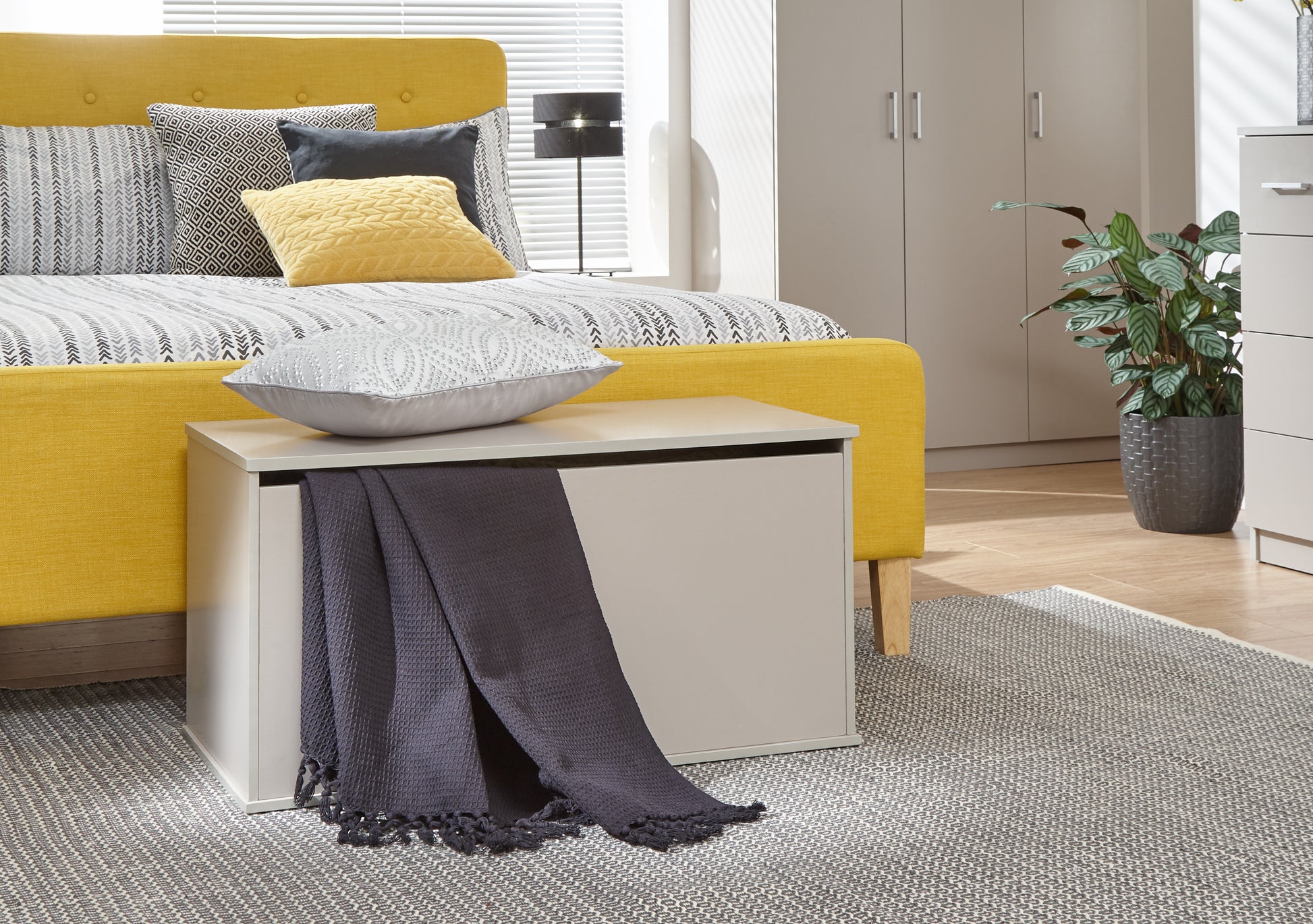 GFW Panama Wooden Blanket Box - Grey