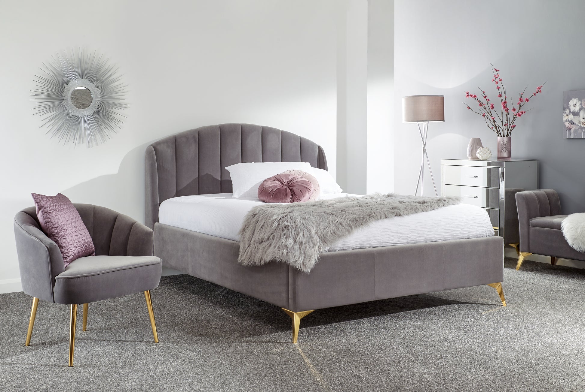 GFW Pettine End Lift Ottoman Bed - Grey