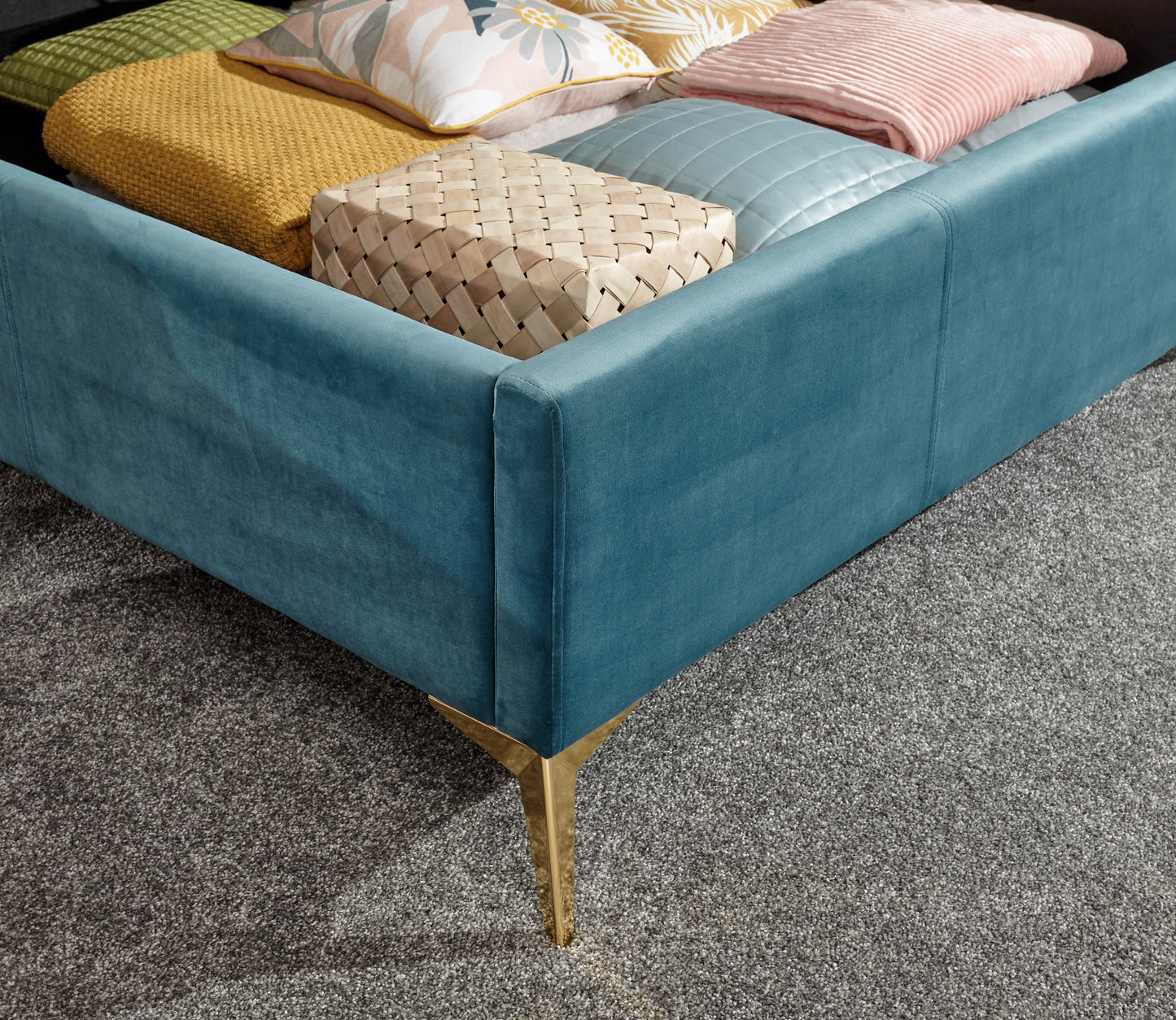 GFW Pettine End Lift Ottoman Bed - Teal 3