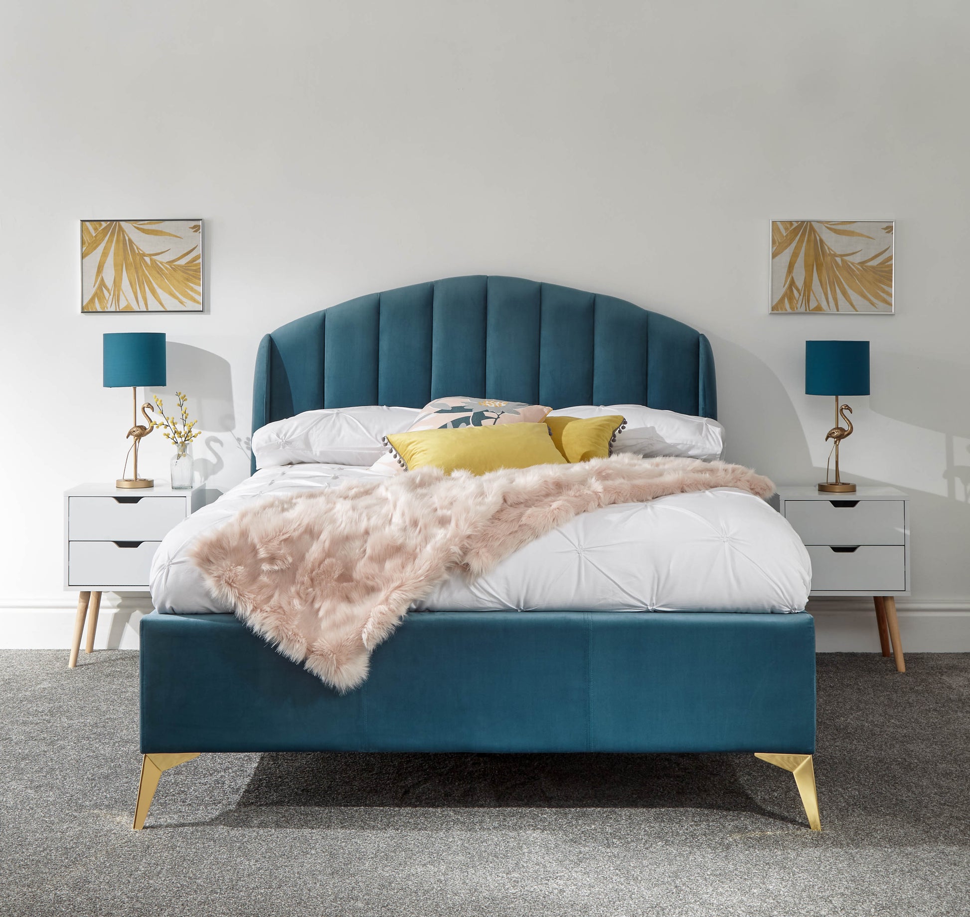 GFW Pettine End Lift Ottoman Bed - Teal