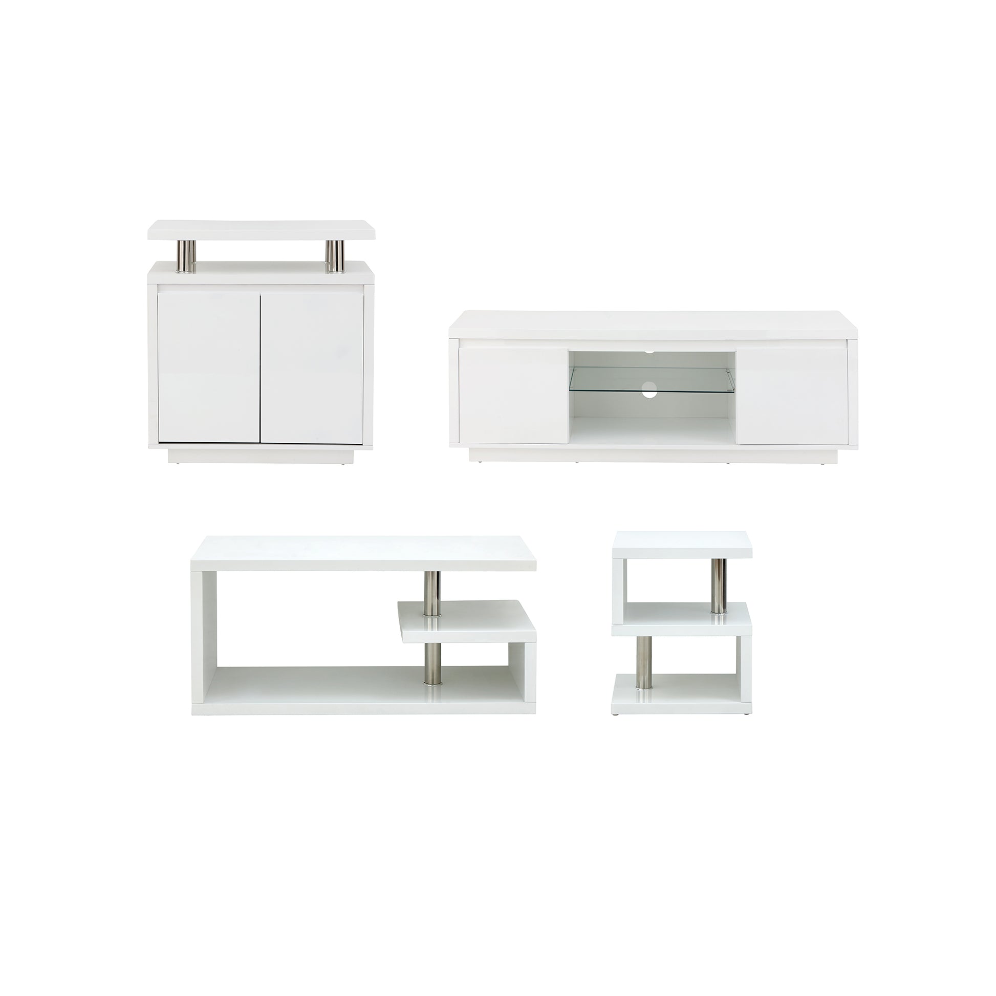 GFW Polar 4 Piece Furniture Set - White