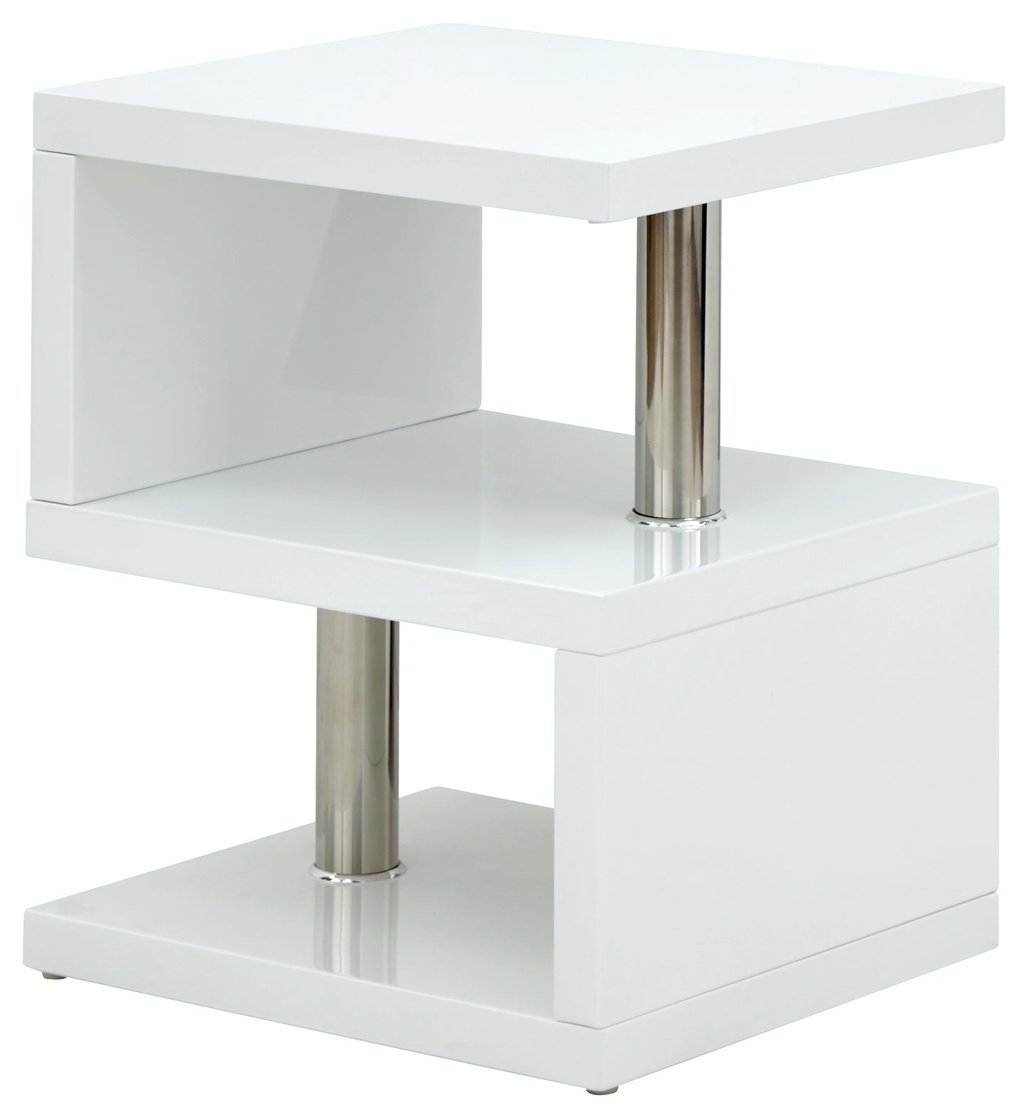 GFW Polar High Gloss Led Lamp Table - White 3