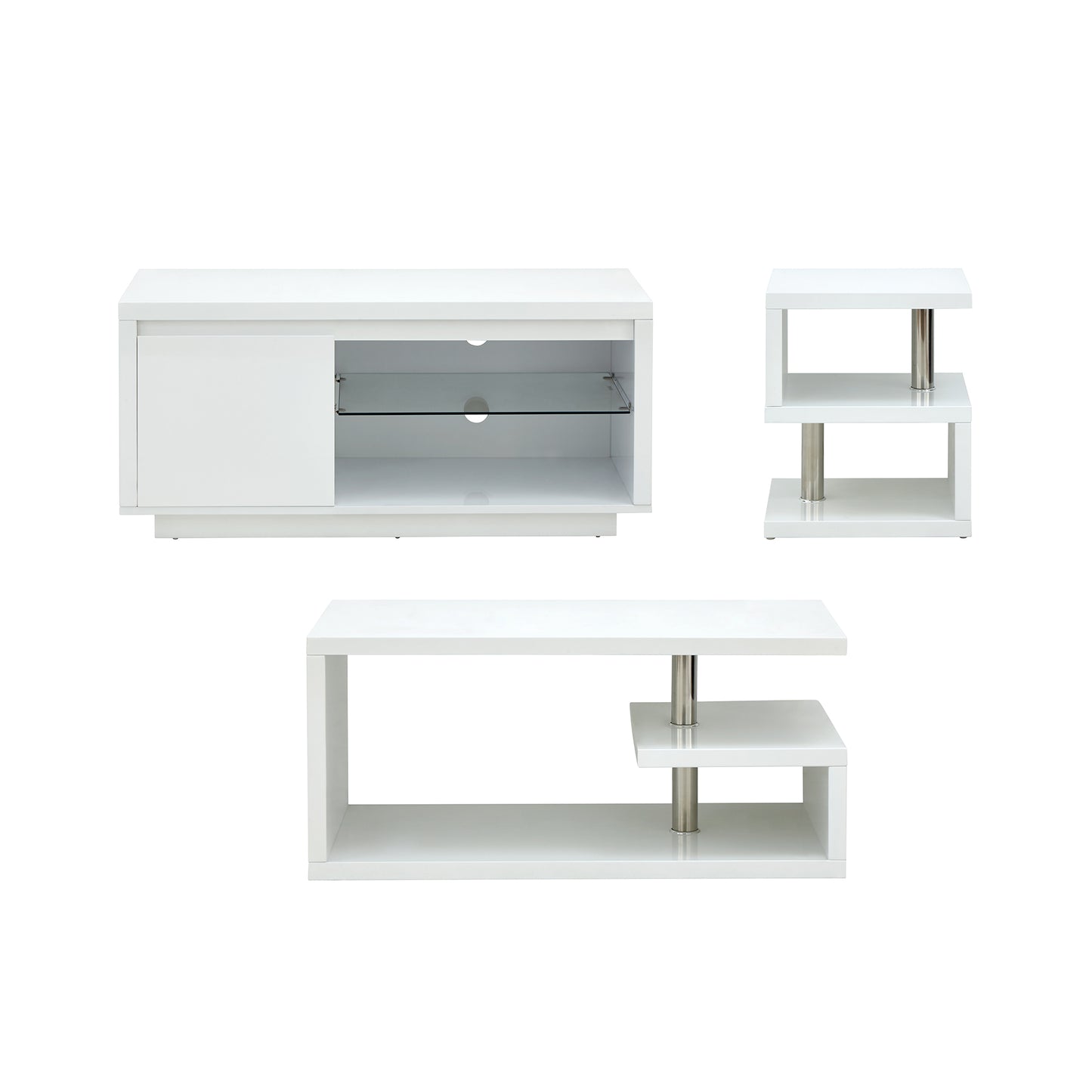 GFW Polar 3 Piece Furniture Set - White