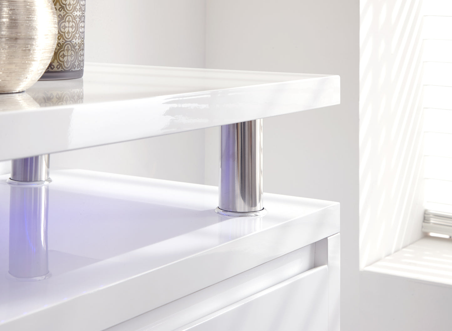 GFW Polar High Gloss Led Sideboard - White 3